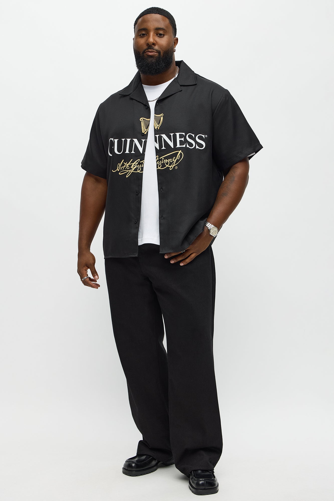 Guinness Button Up Shirt - Black