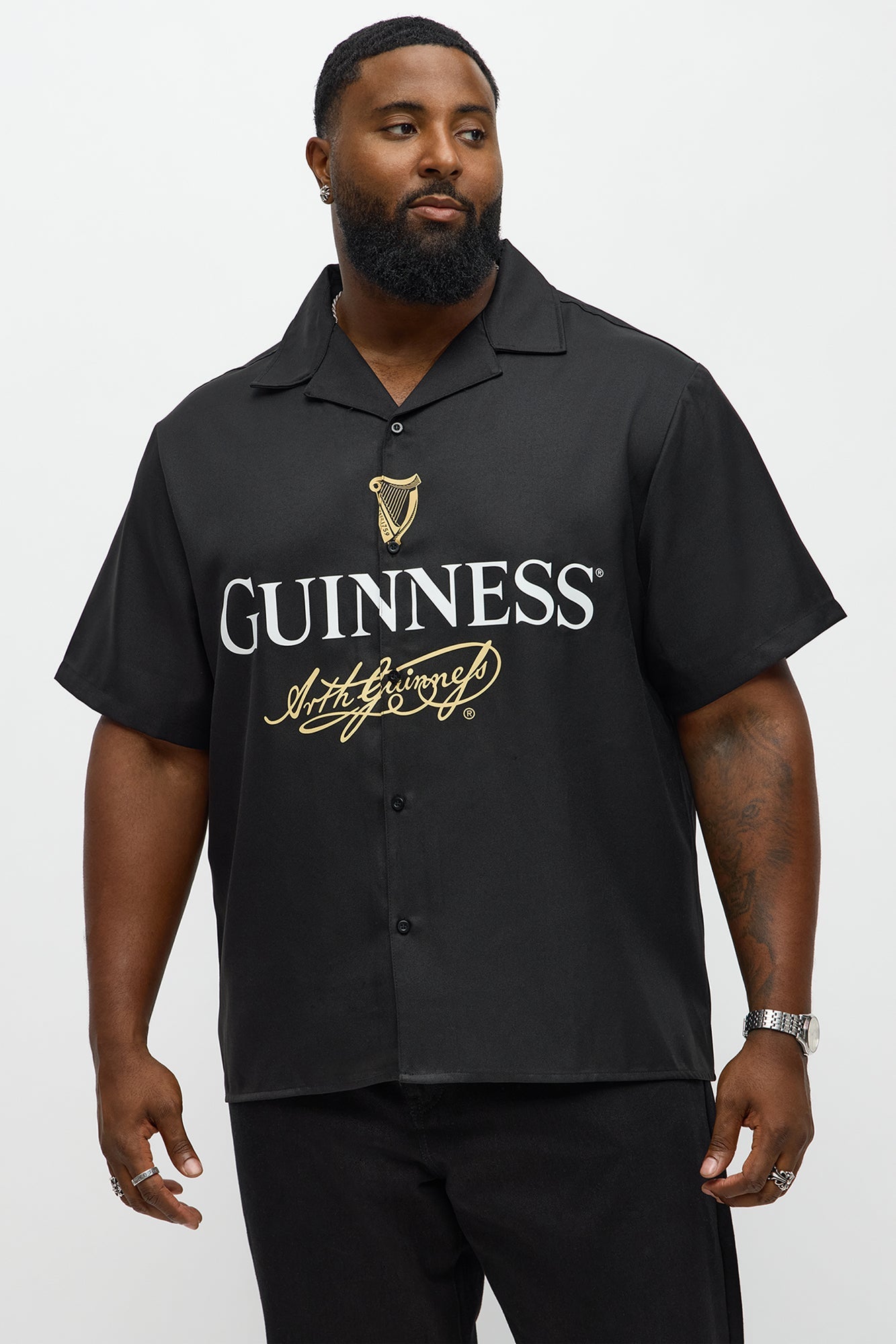 Guinness Button Up Shirt - Black
