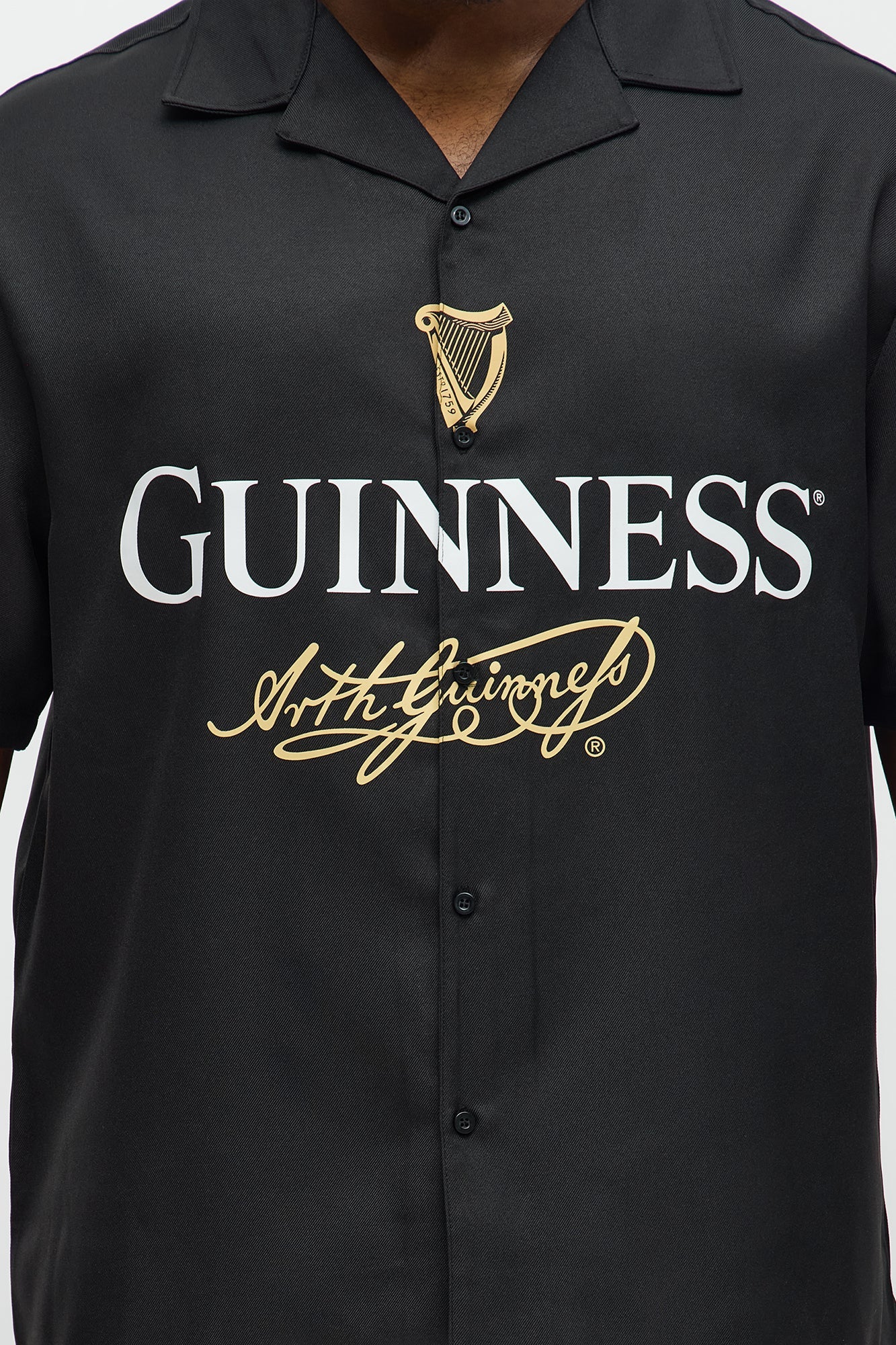 Guinness Button Up Shirt - Black
