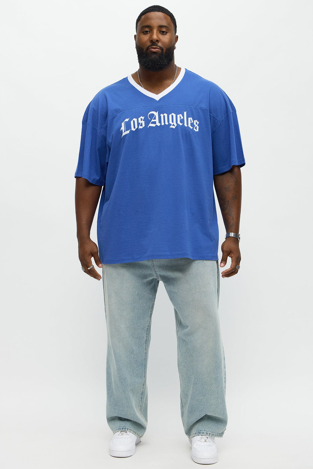 LA Old English Jersey Tee - Blue