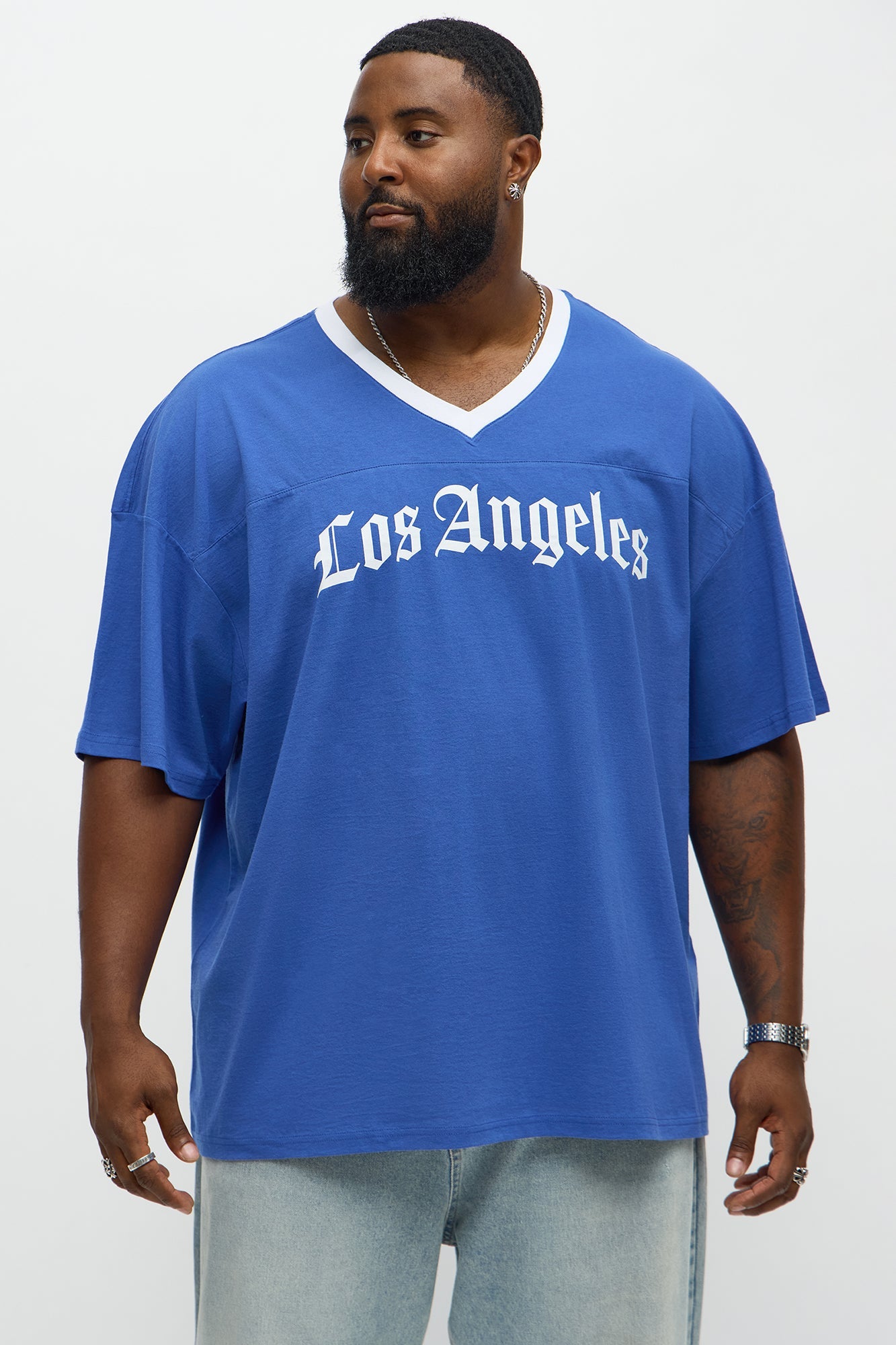 LA Old English Jersey Tee - Blue