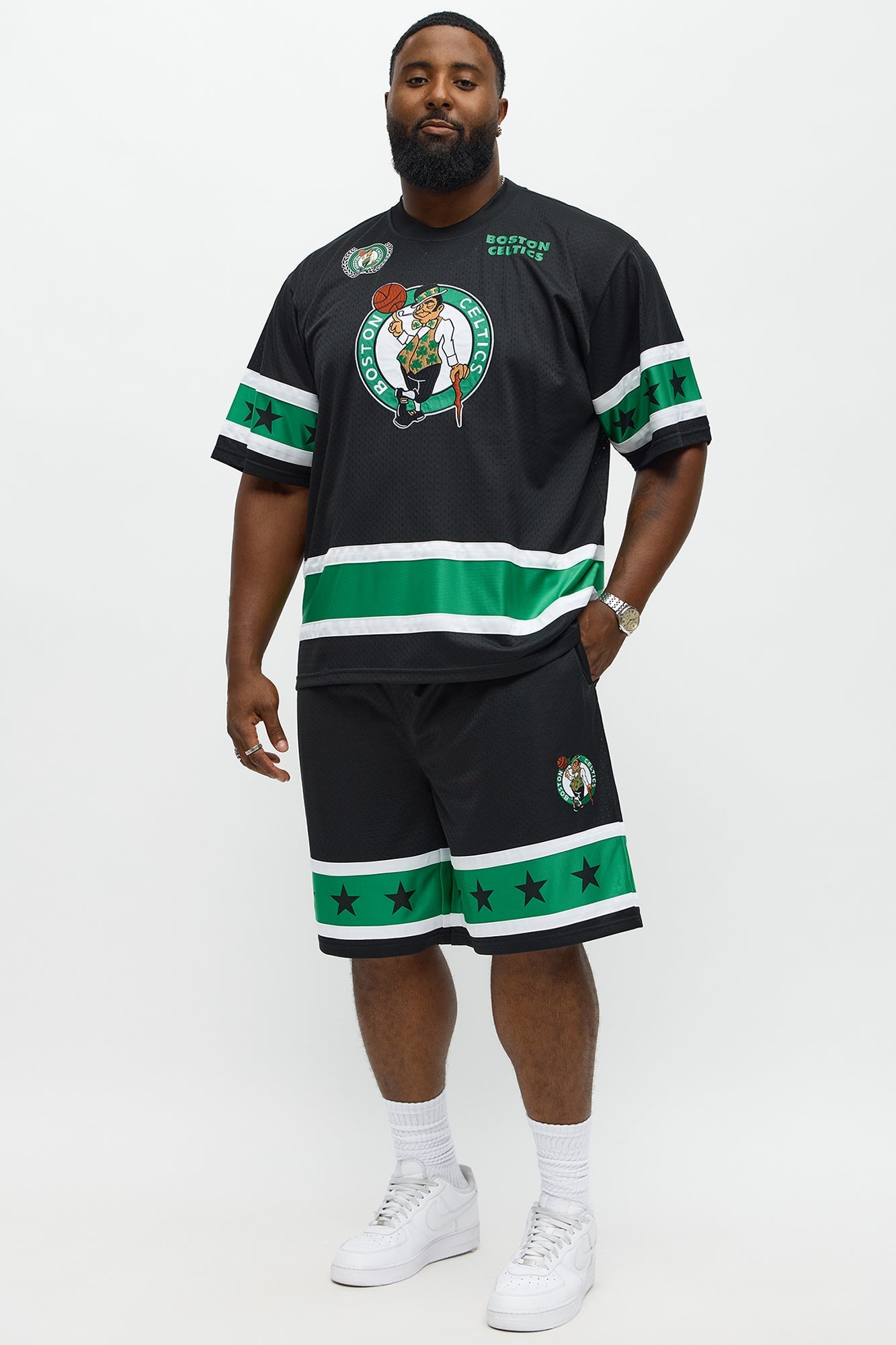 Celtics Believe The Hype Boxy Short Sleeve Top - Black