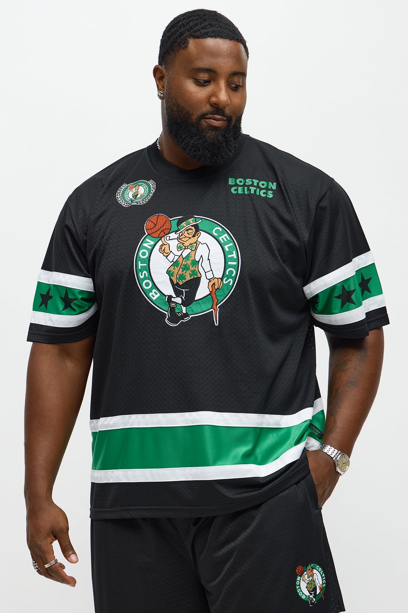 Celtics Believe The Hype Boxy Short Sleeve Top - Black