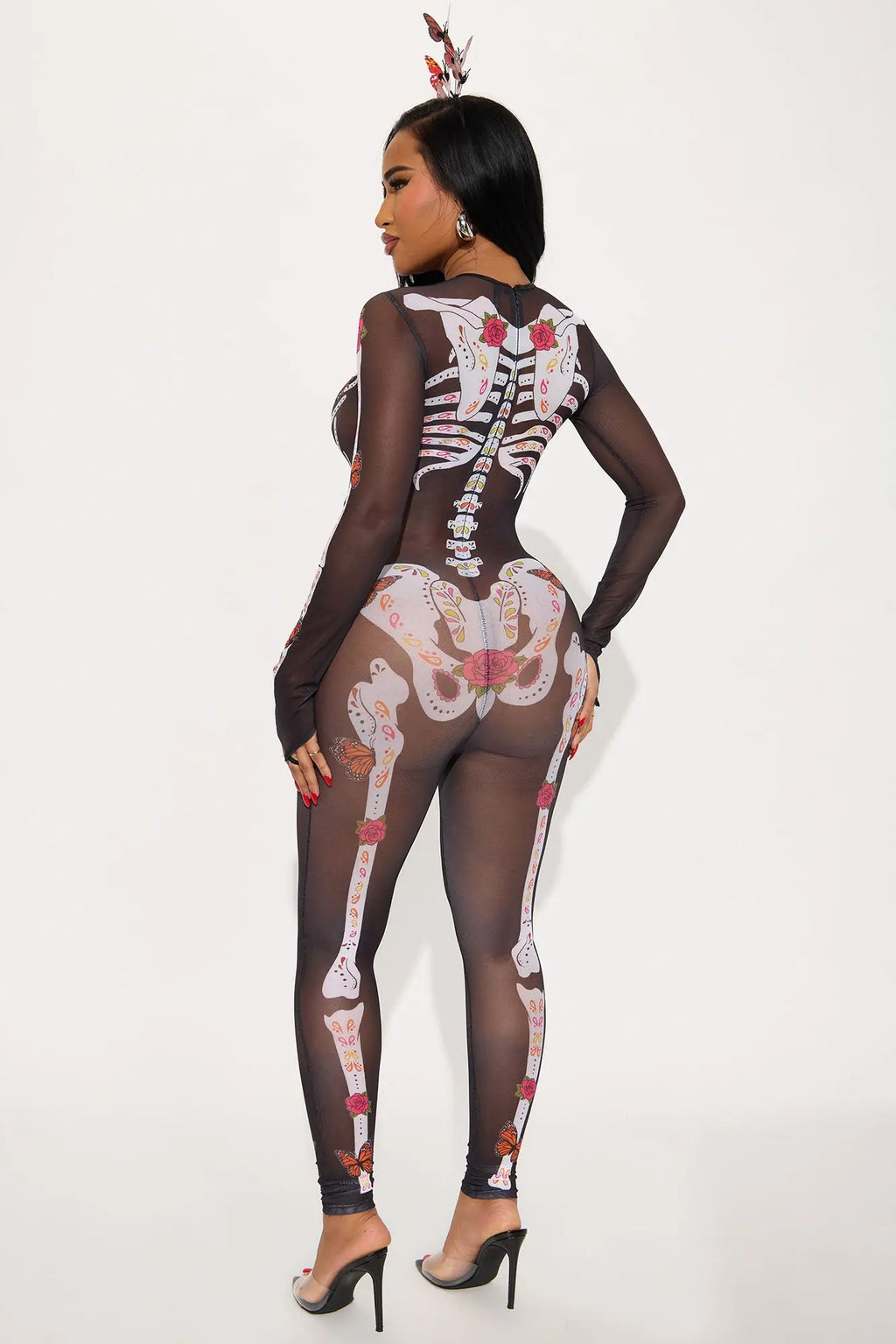 Dia De Los Muertos Sheer Jumpsuit - Black 