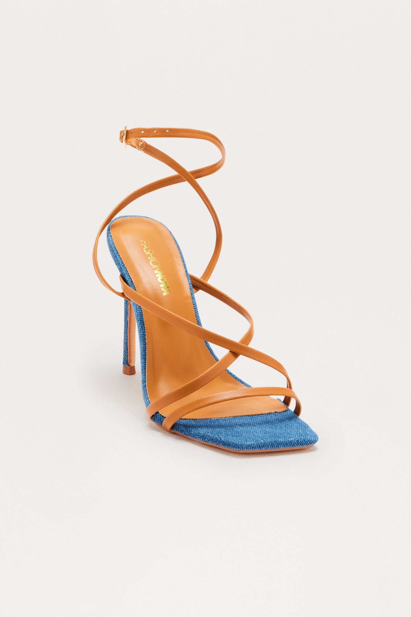 Destan Ankle Strap Stiletto Heels - Dark Denim