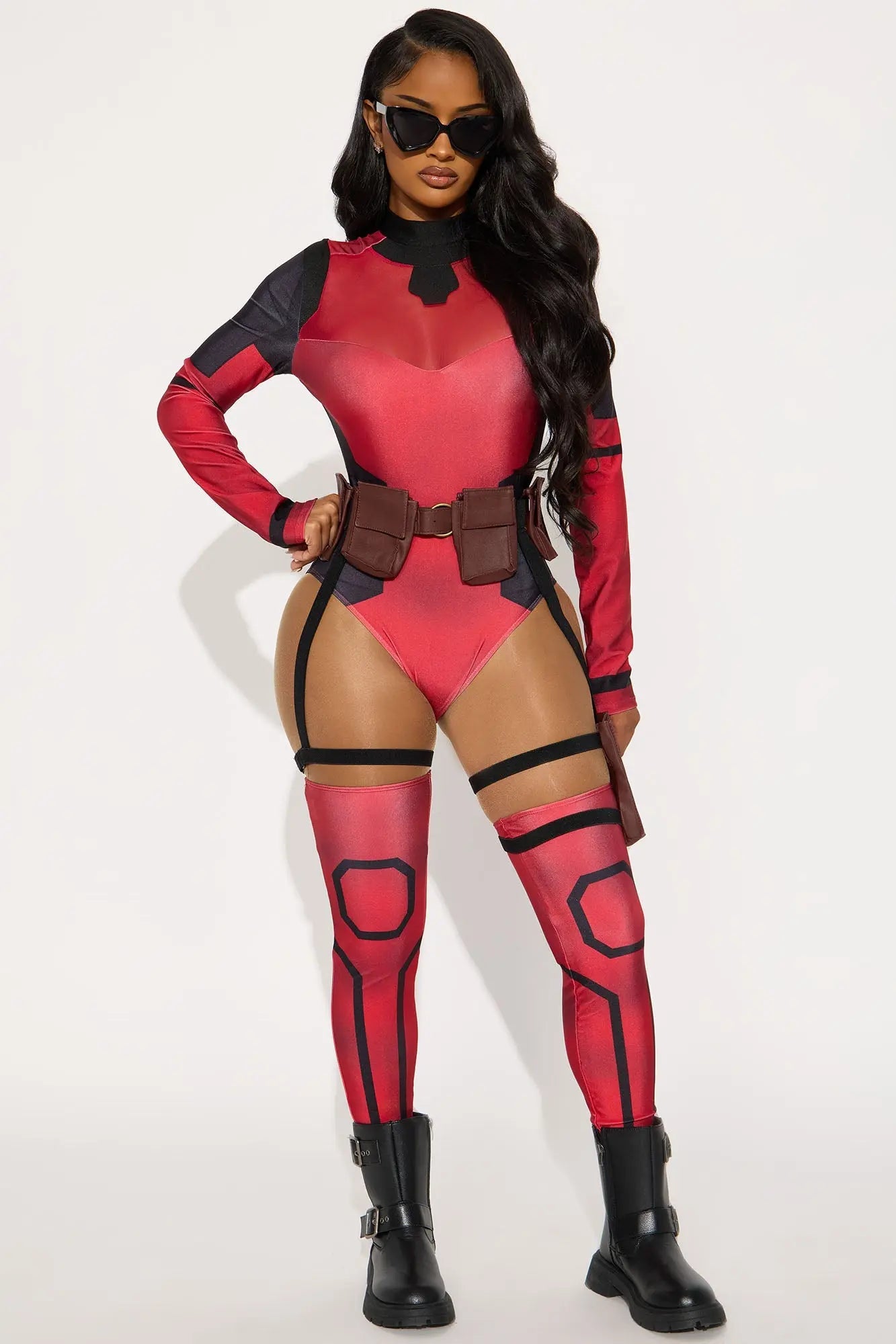 Immortal Attraction 4 Piece Costume Set - Red/combo 