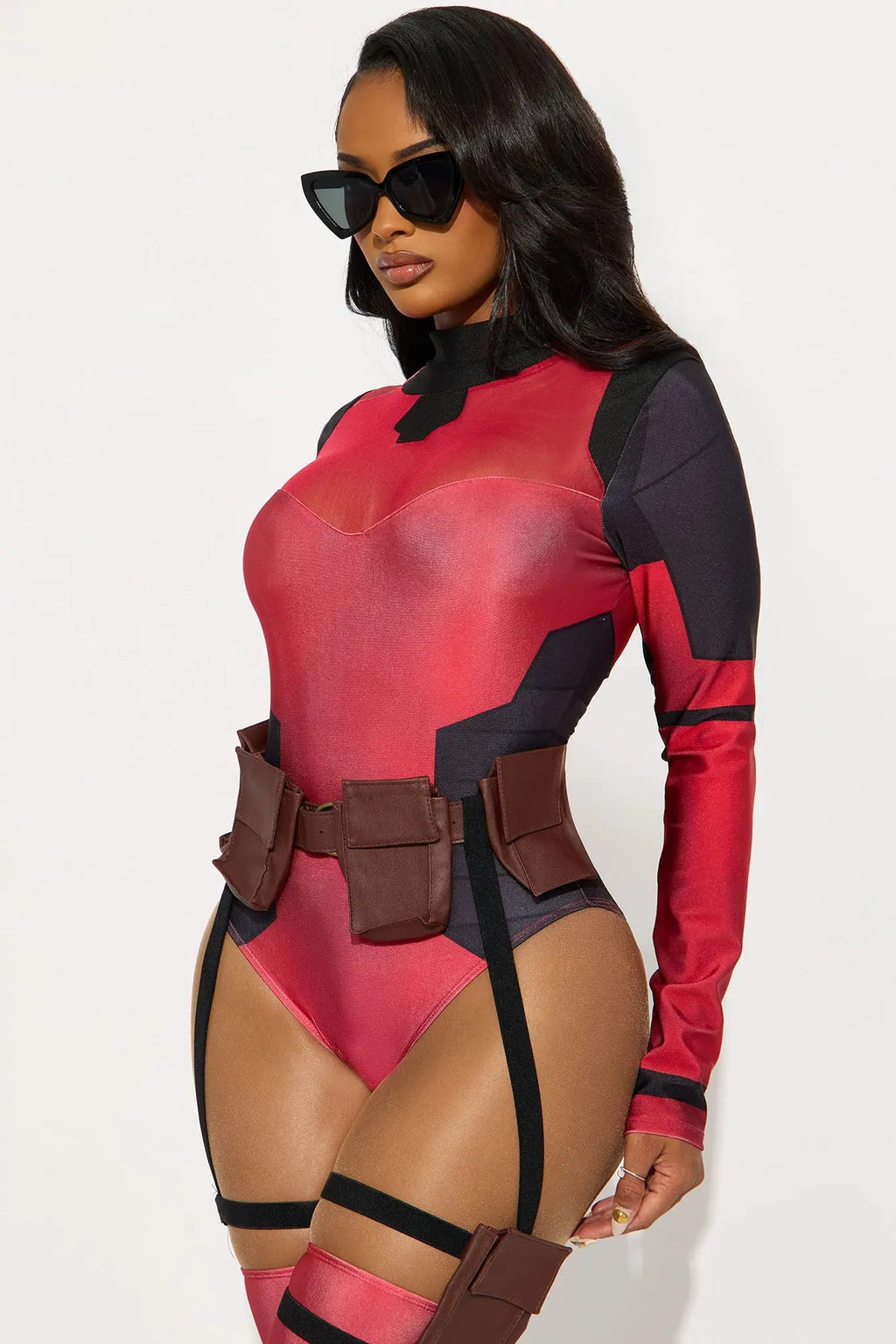 Immortal Attraction 4 Piece Costume Set - Red/combo 