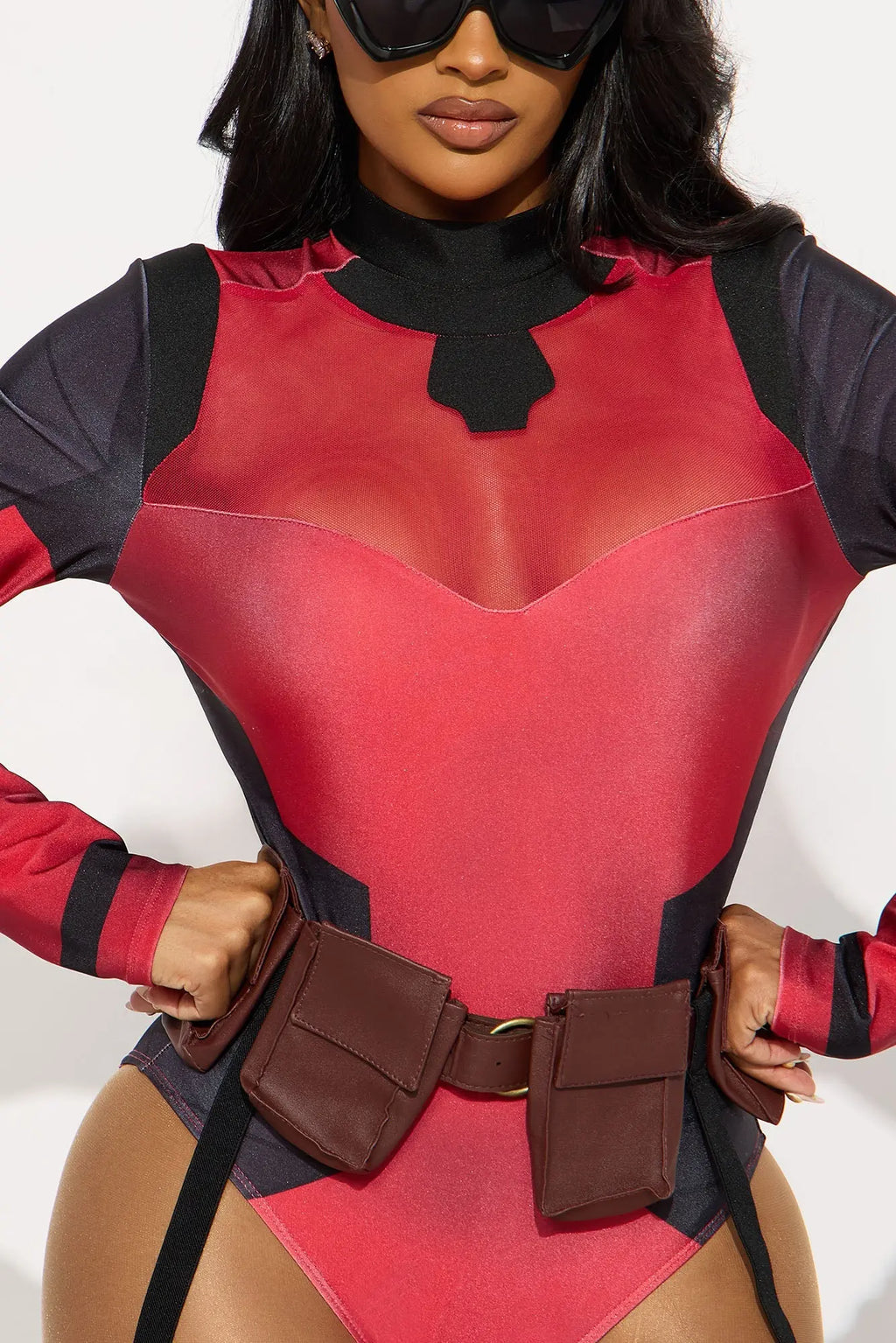Immortal Attraction 4 Piece Costume Set - Red/combo 