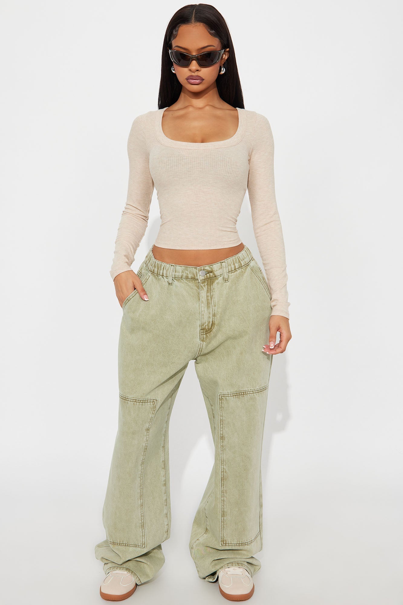 Remi Wide Leg Jogger - Olive