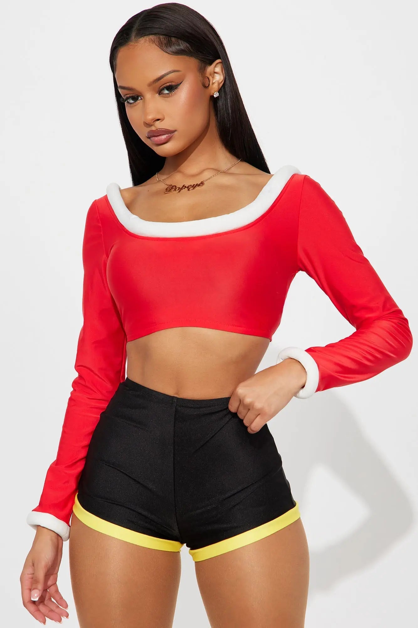 Rub Me In Oyl 4 Piece Costume Set - Red/combo 
