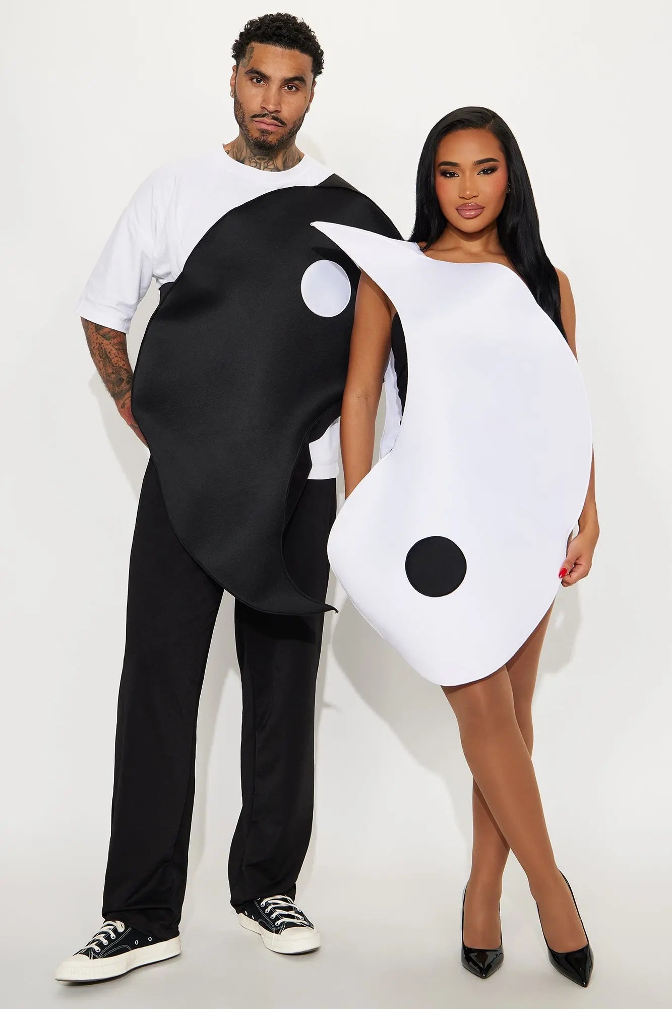 Yin To My Yang Couple Costume - Black/White 