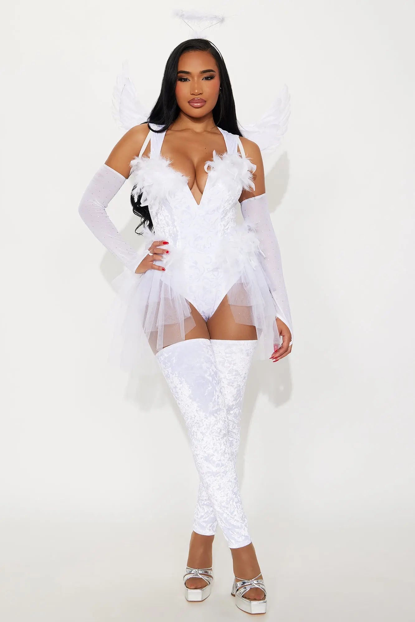 Heaven Sent Angel 4 Piece Costume Set - White 