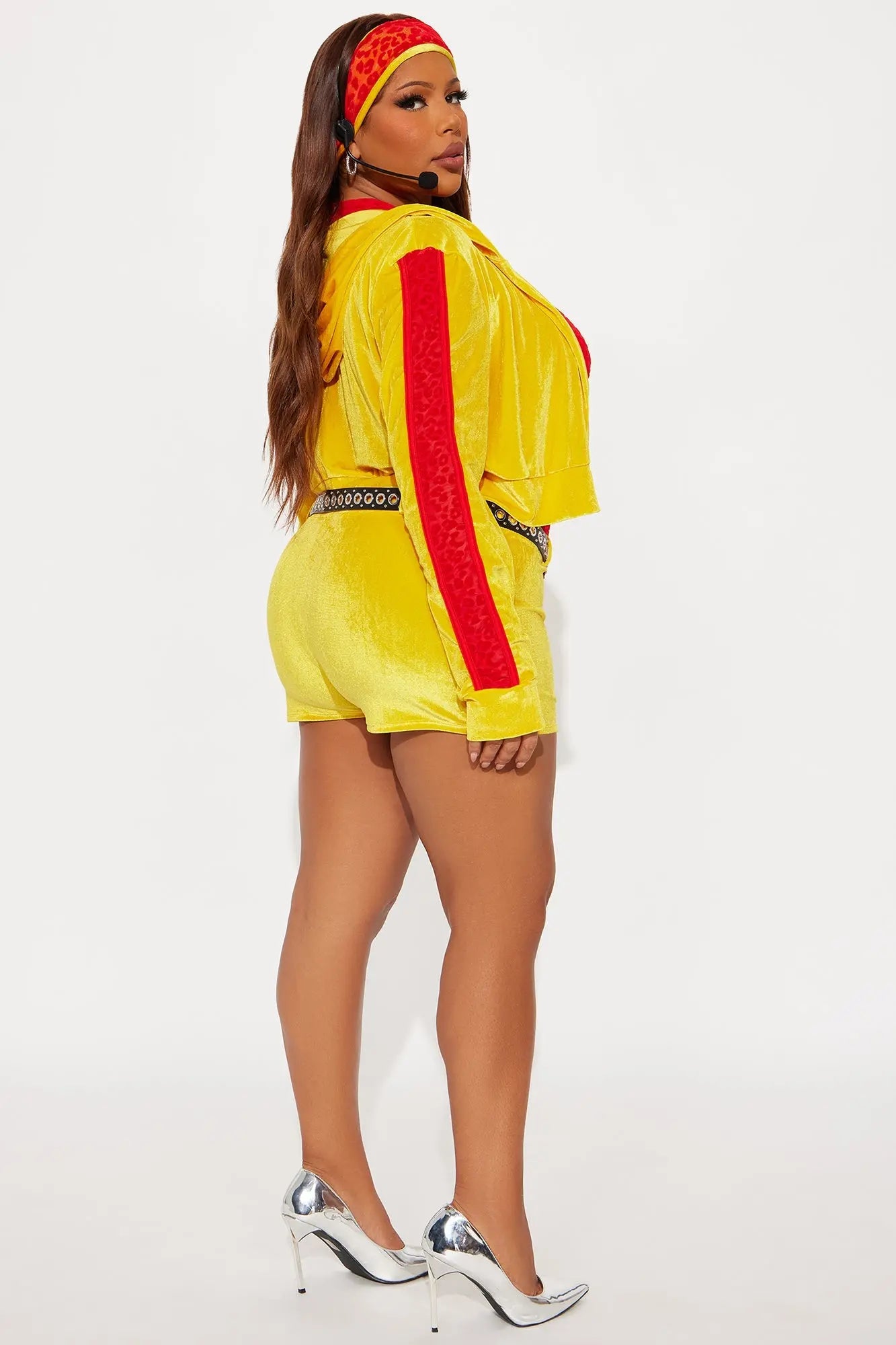 Yellow Feisty Cheetah 8 Piece Costume Set - Yellow 