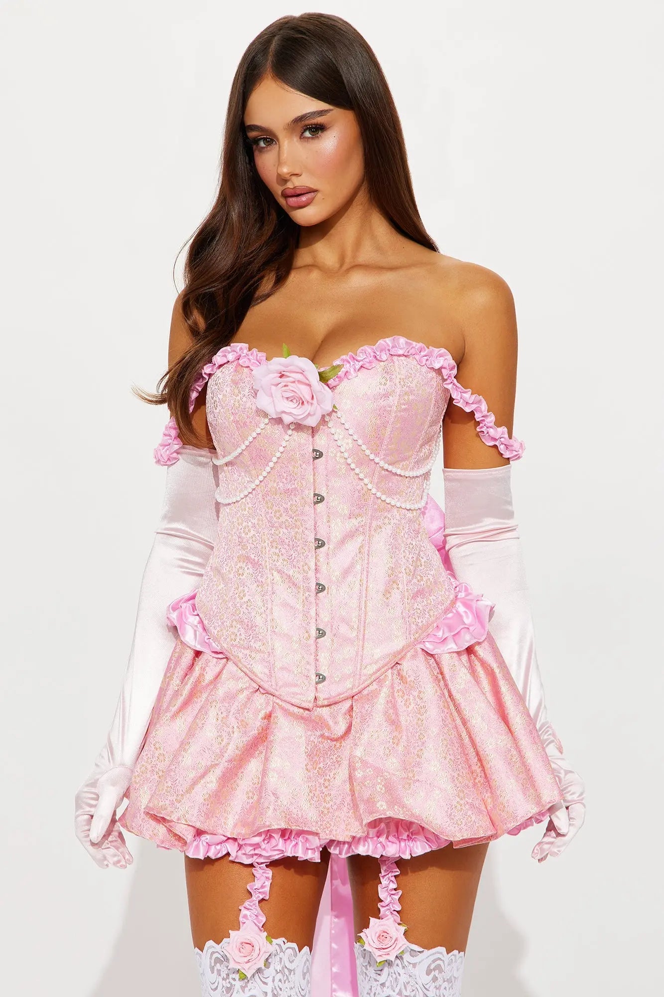 Miss Rococo 4 Piece Costume Set - Pink/combo 
