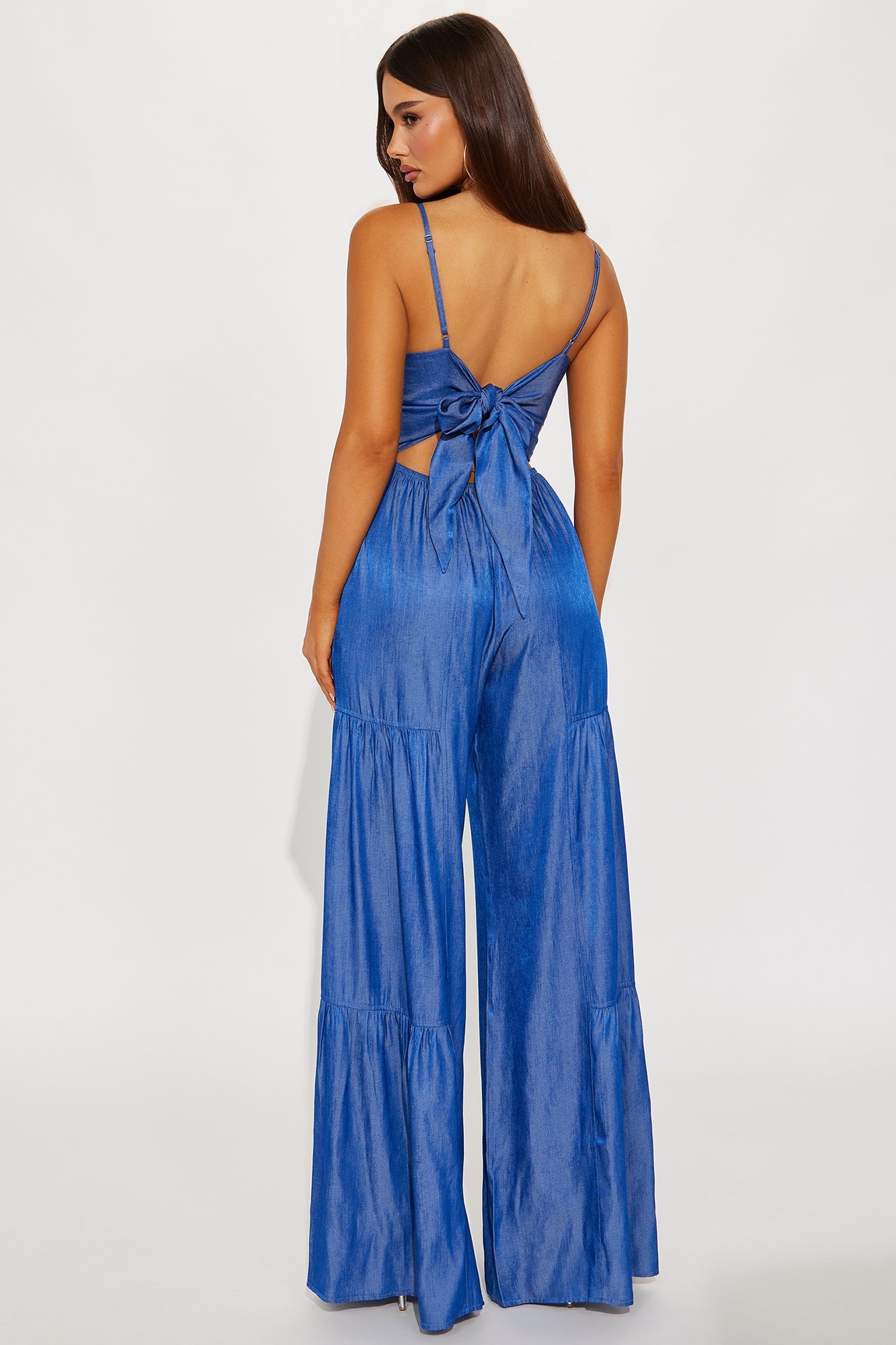Pretty Girl Vibe Tiered Jumpsuit - Dark Wash