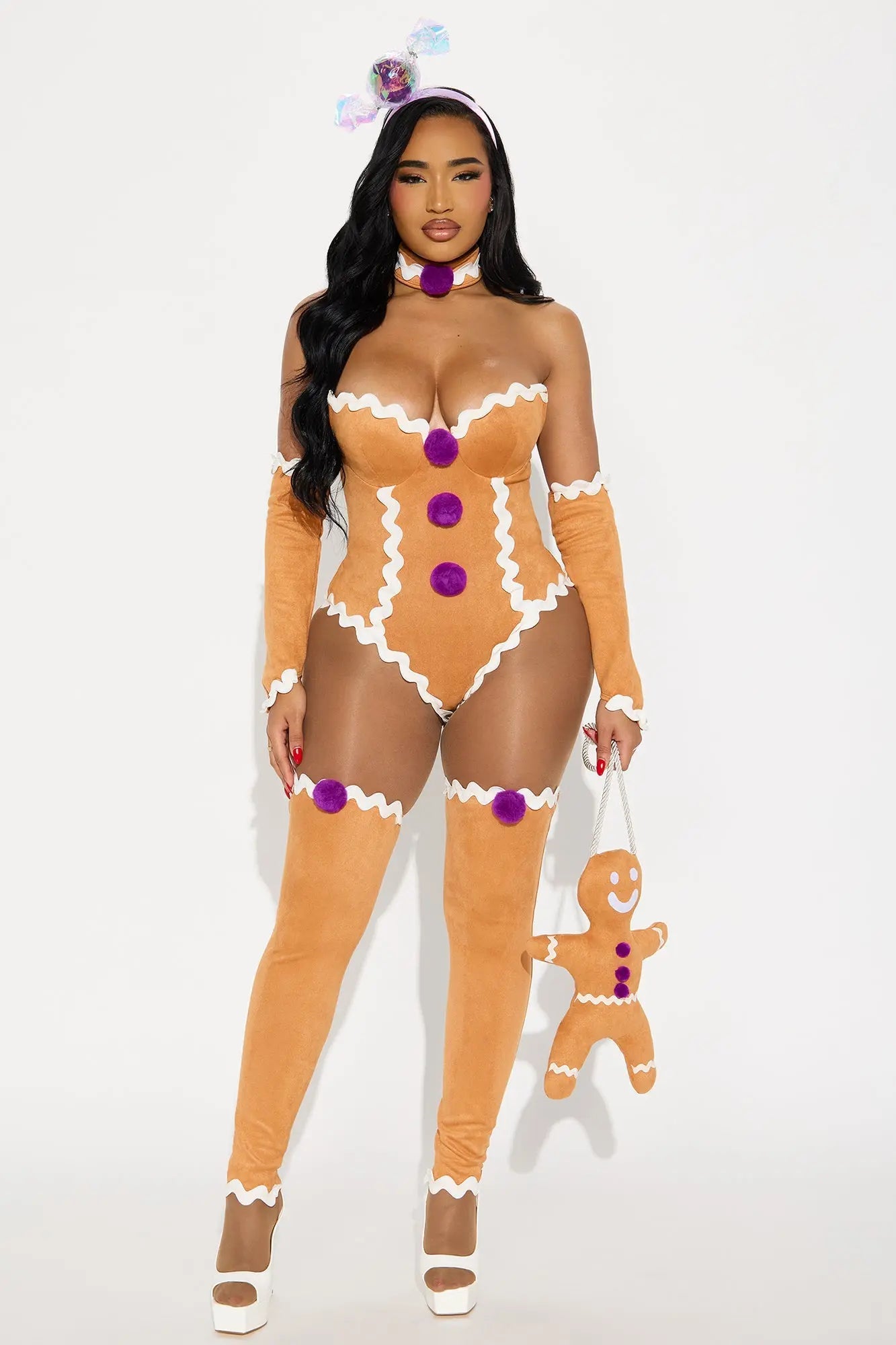Gingerbabe 5 Piece Costume Set - Tan/Multi 
