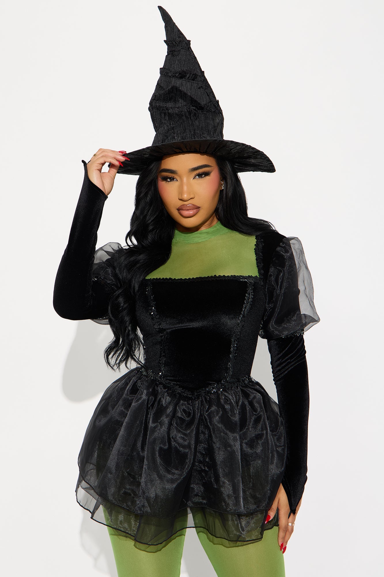 Defying Witch 3 Piece Costume Set - Black/Green