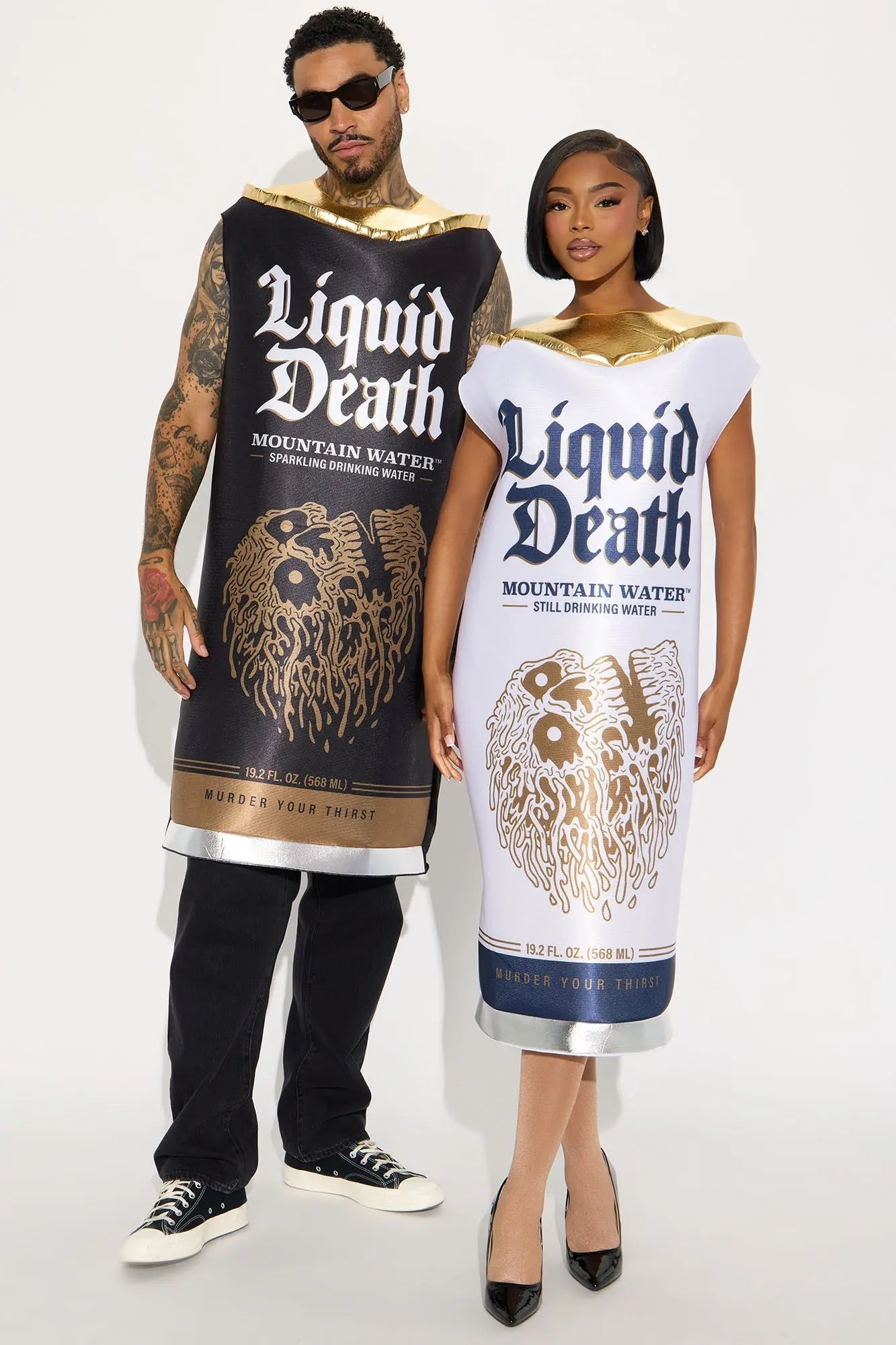Liquid Death Still Water Can Costume - White/combo 