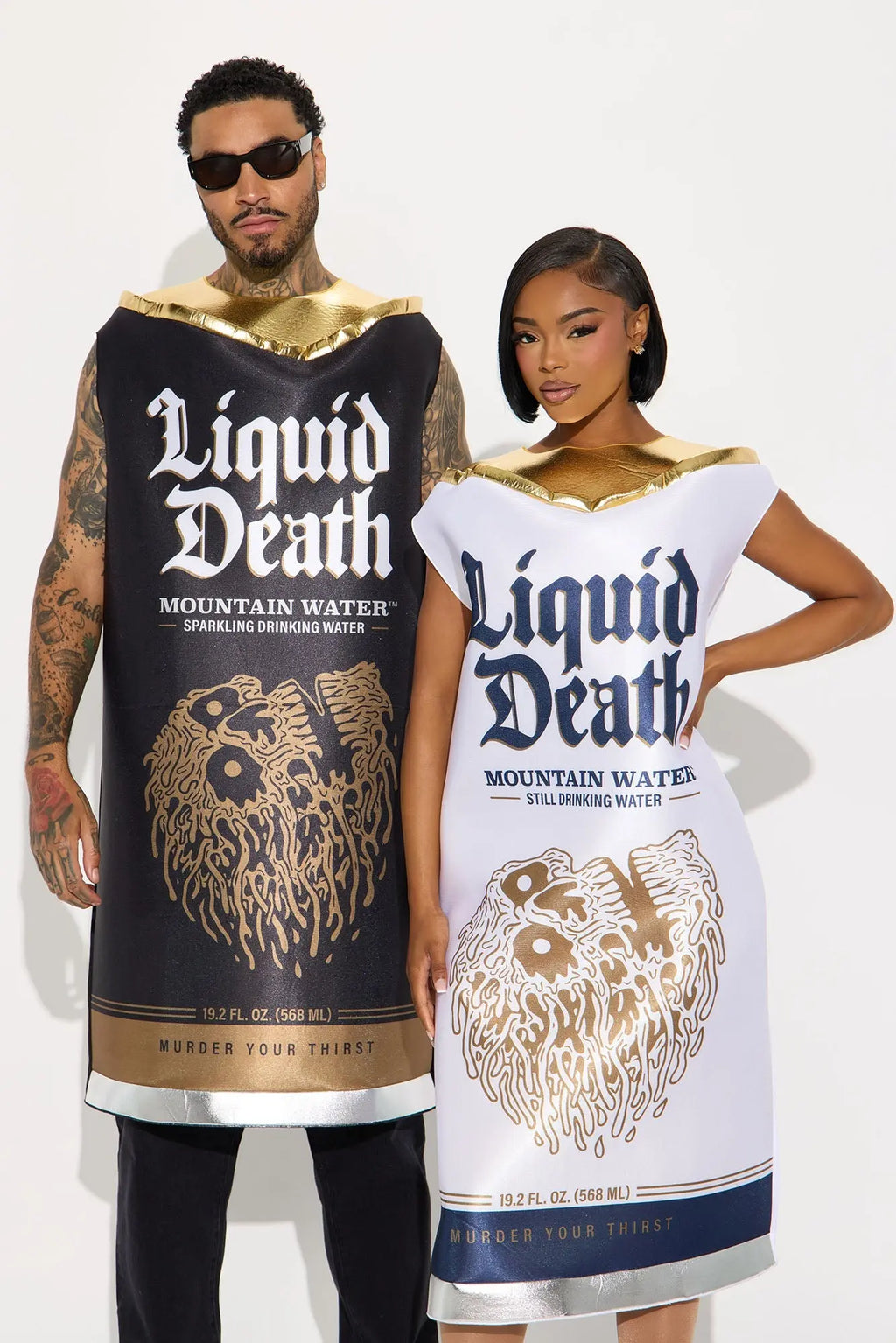 Liquid Death Sparkling Water Can Costume - Black/combo 