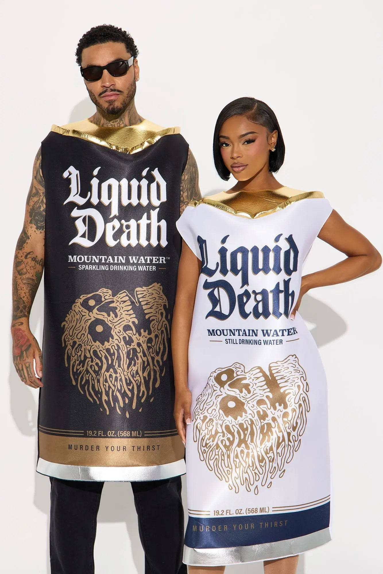 Liquid Death Sparkling Water Can Costume - Black/combo 