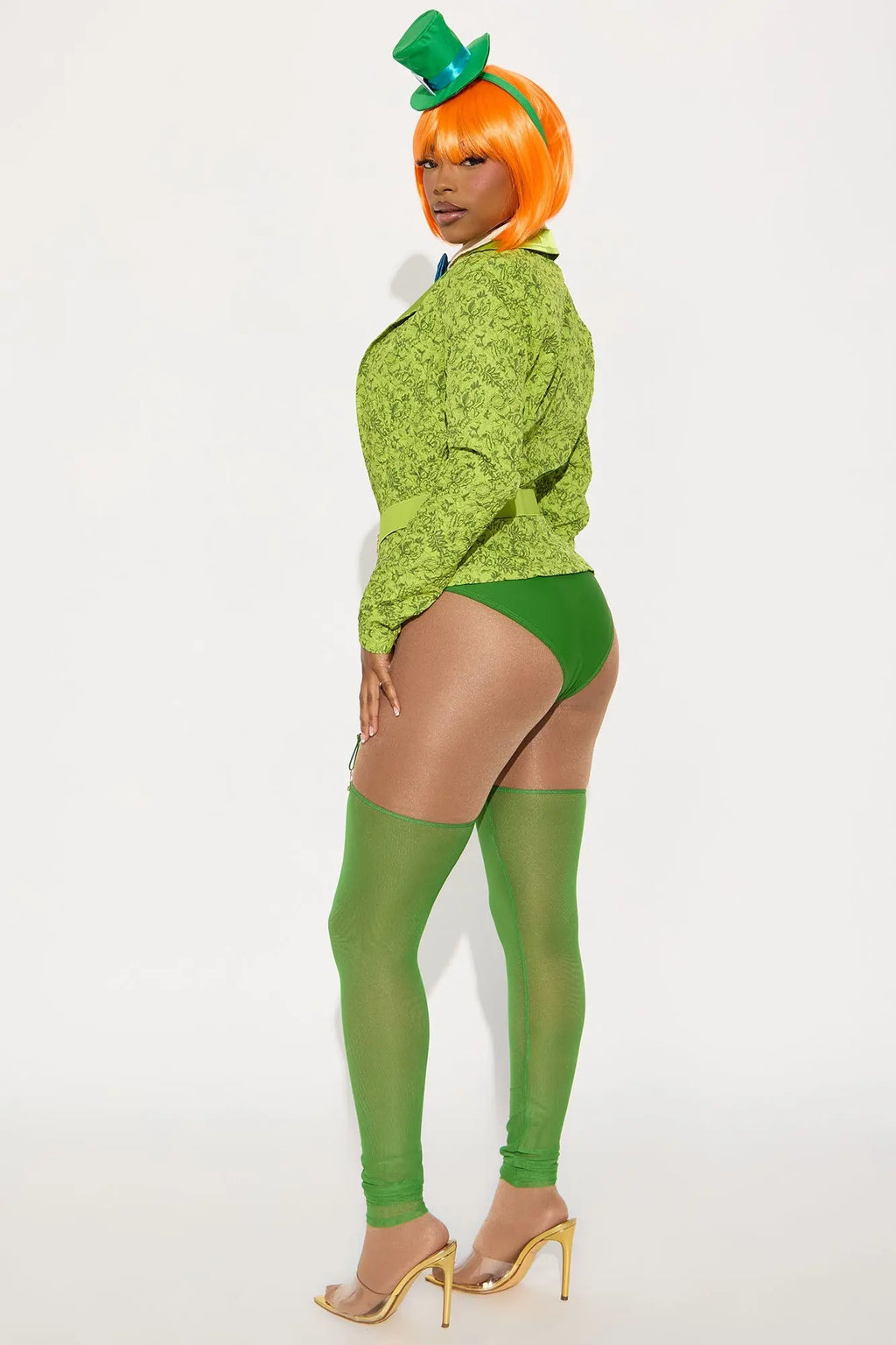 Delightfully Sexy Mad Hatter 8 Piece Costume Set - Green 