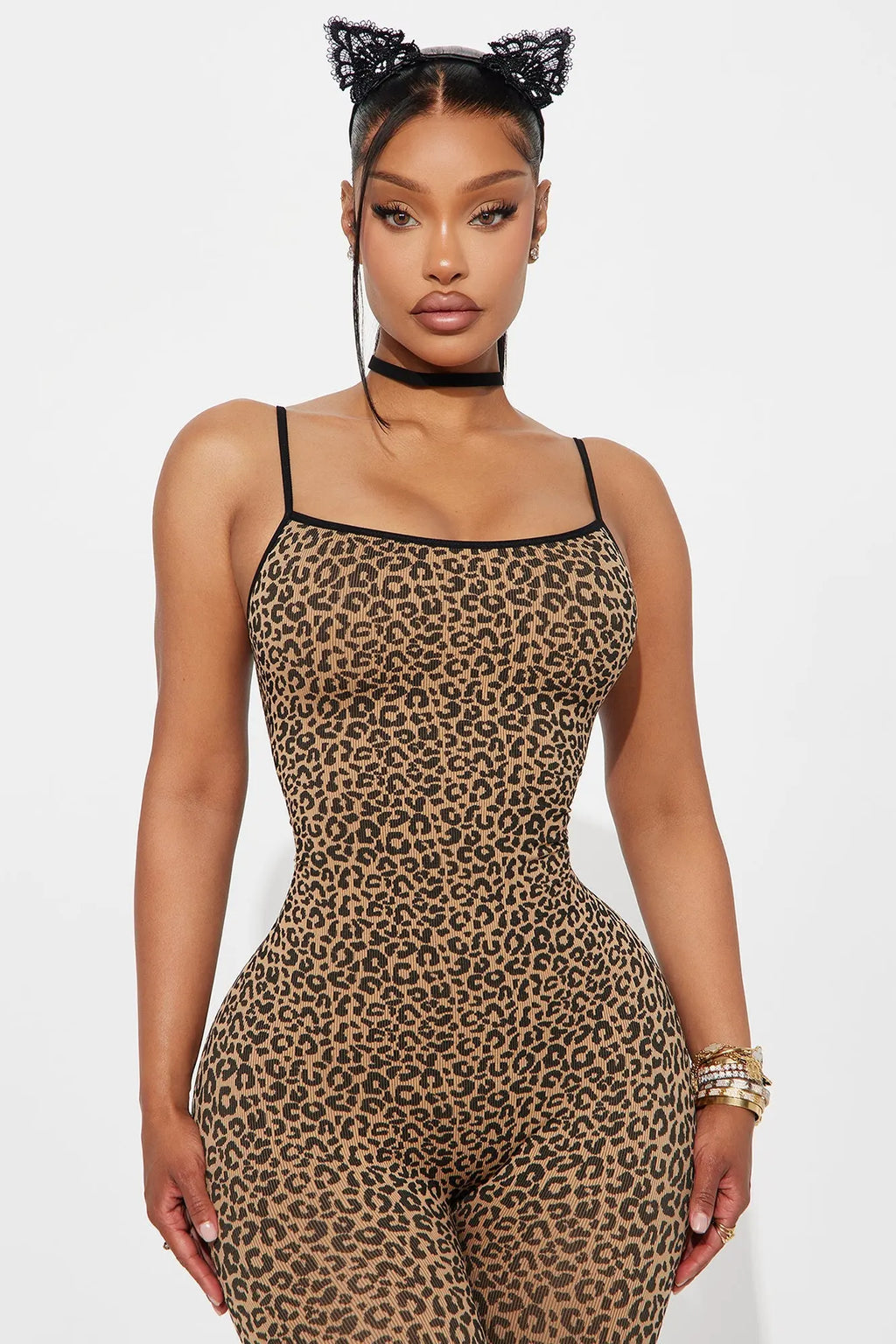 Feline Fatale 3 Piece Costume Set - Brown/combo 