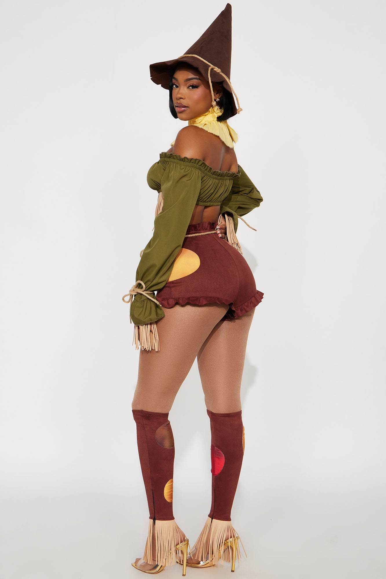 Sinister Scarecrow Cutie 6 Piece Costume Set - Brown/combo