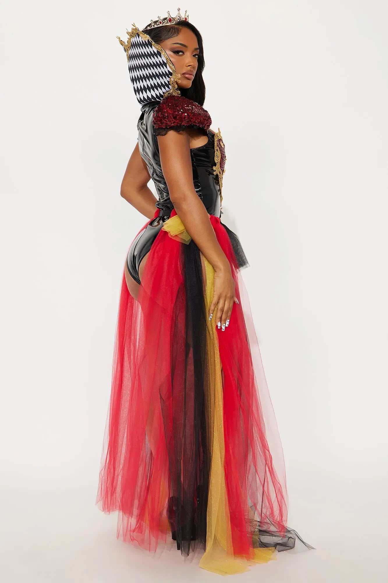 Heartthrob Queen 4 Piece Costume Set - Red/combo 