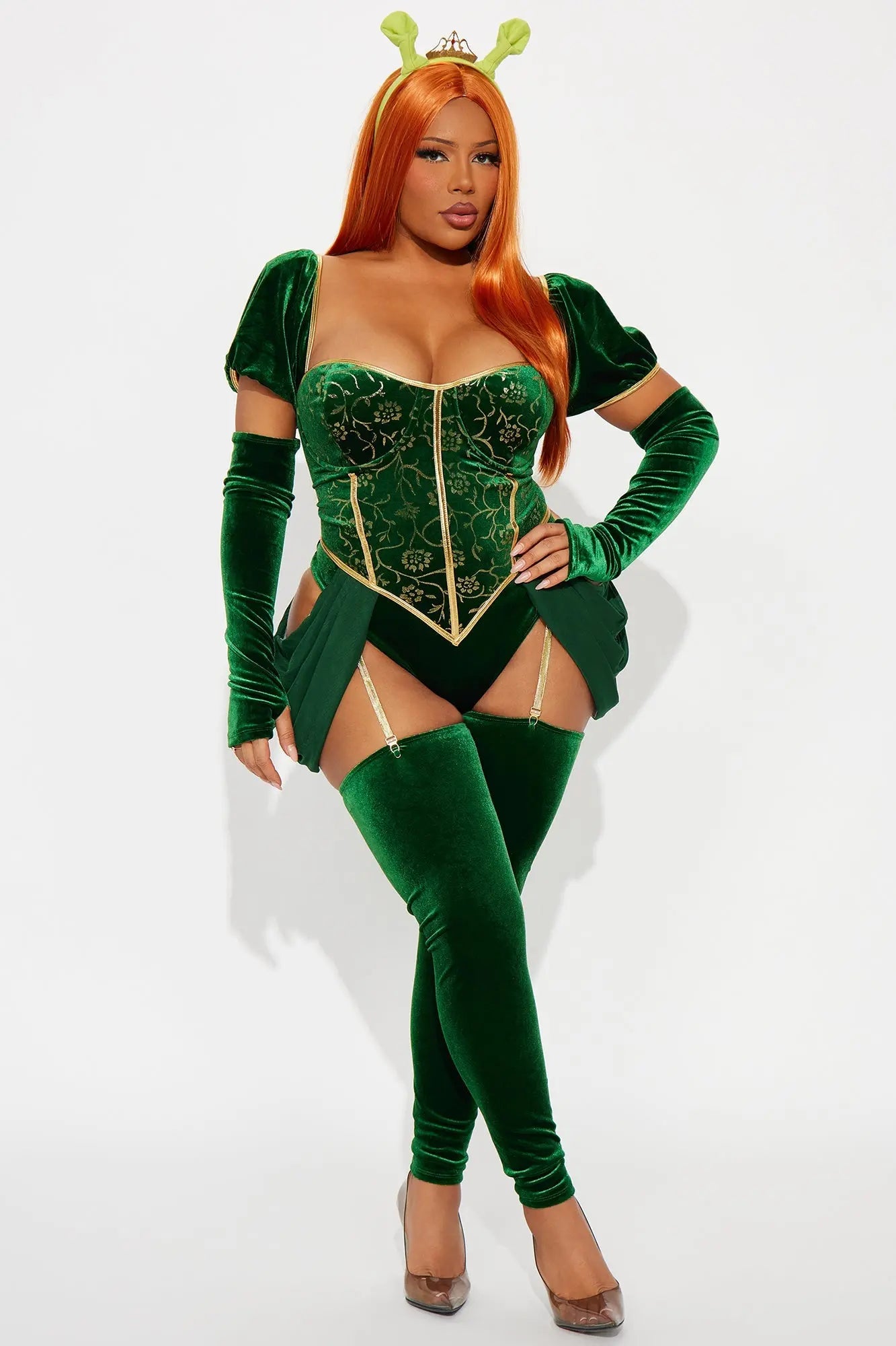 Sexy Ogre Princess 5 Piece Costume Set - Green 