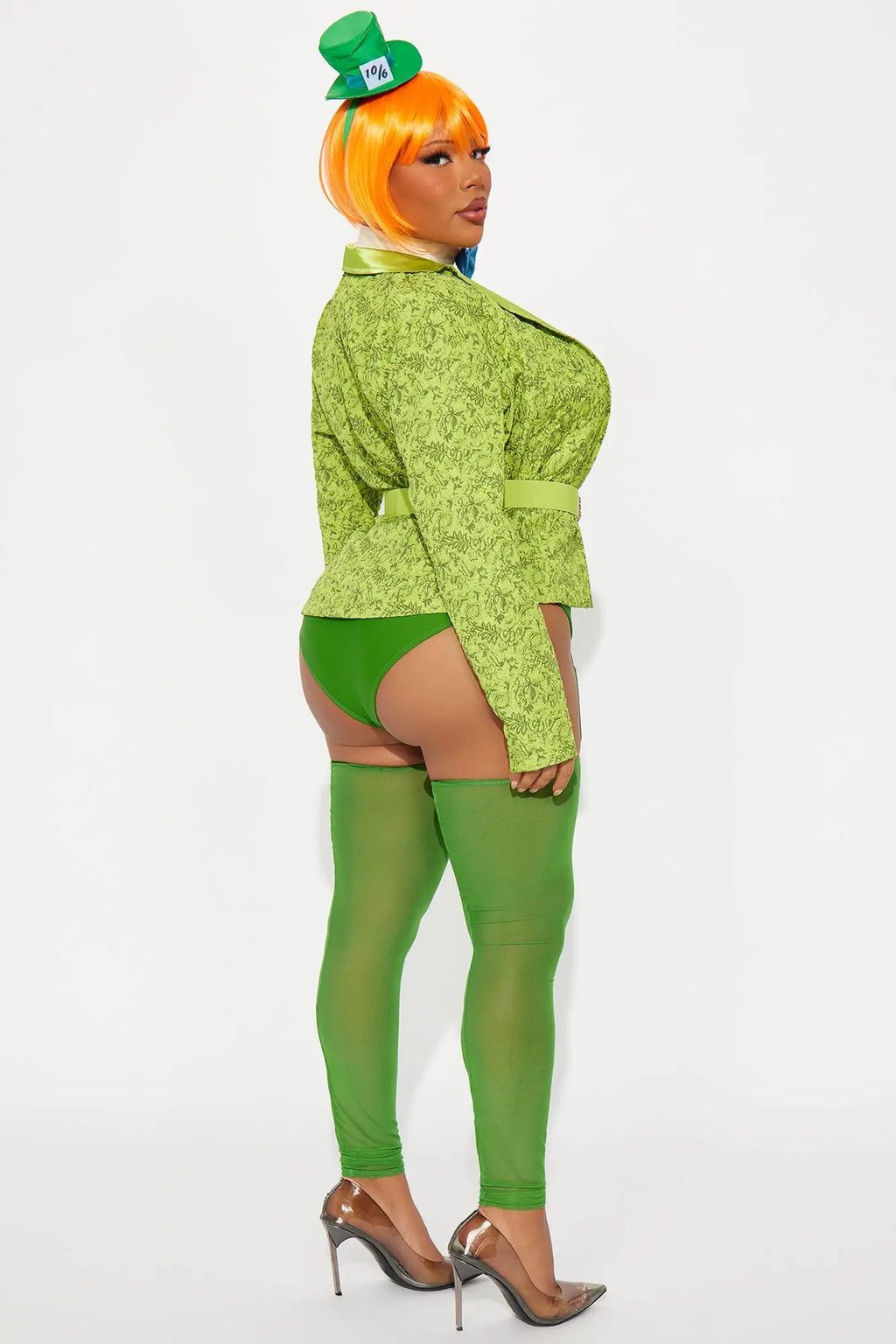 Delightfully Sexy Mad Hatter 8 Piece Costume Set - Green 