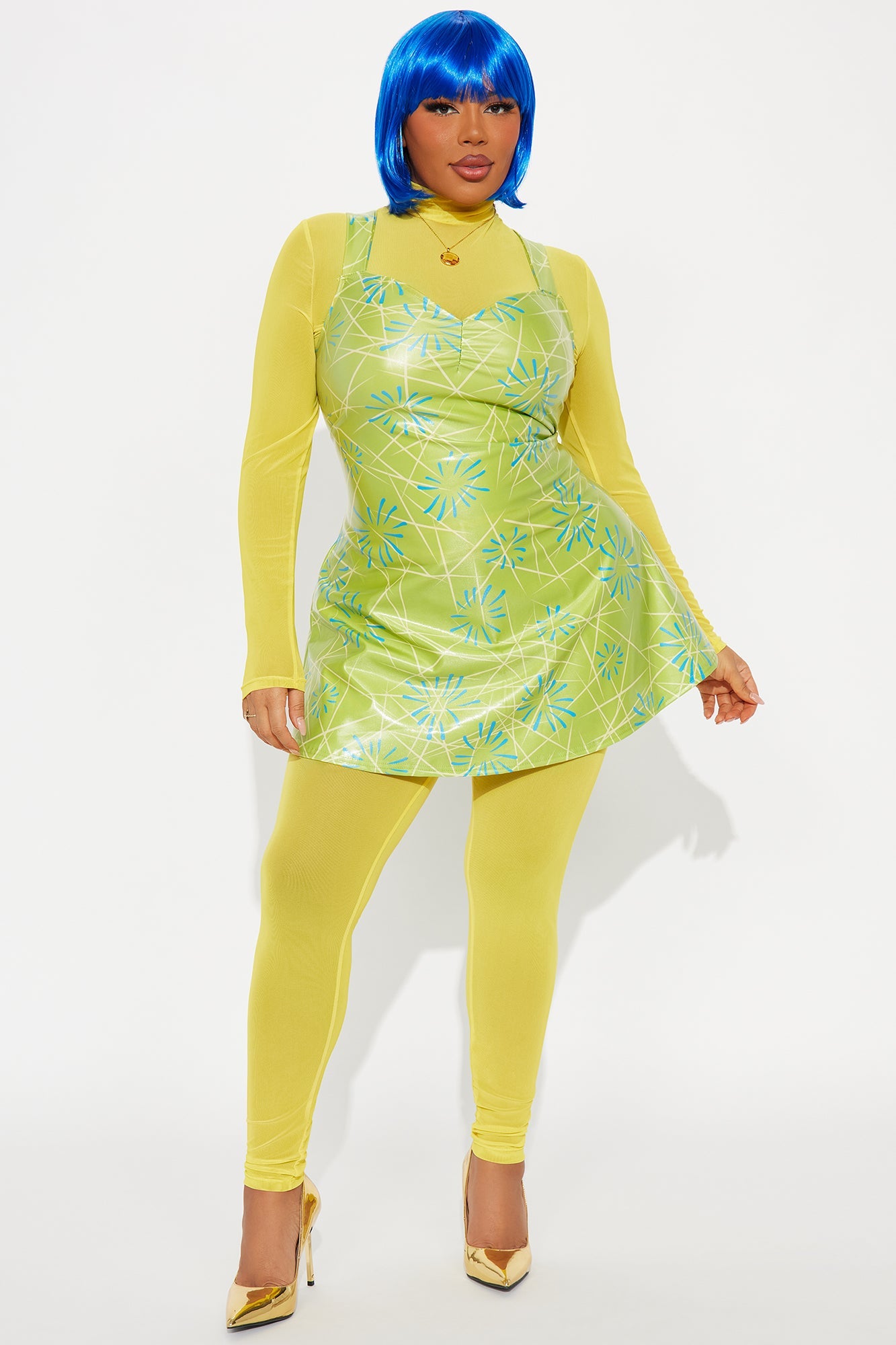 Ecstasy & Joy 5 Piece Costume Set - Green/combo