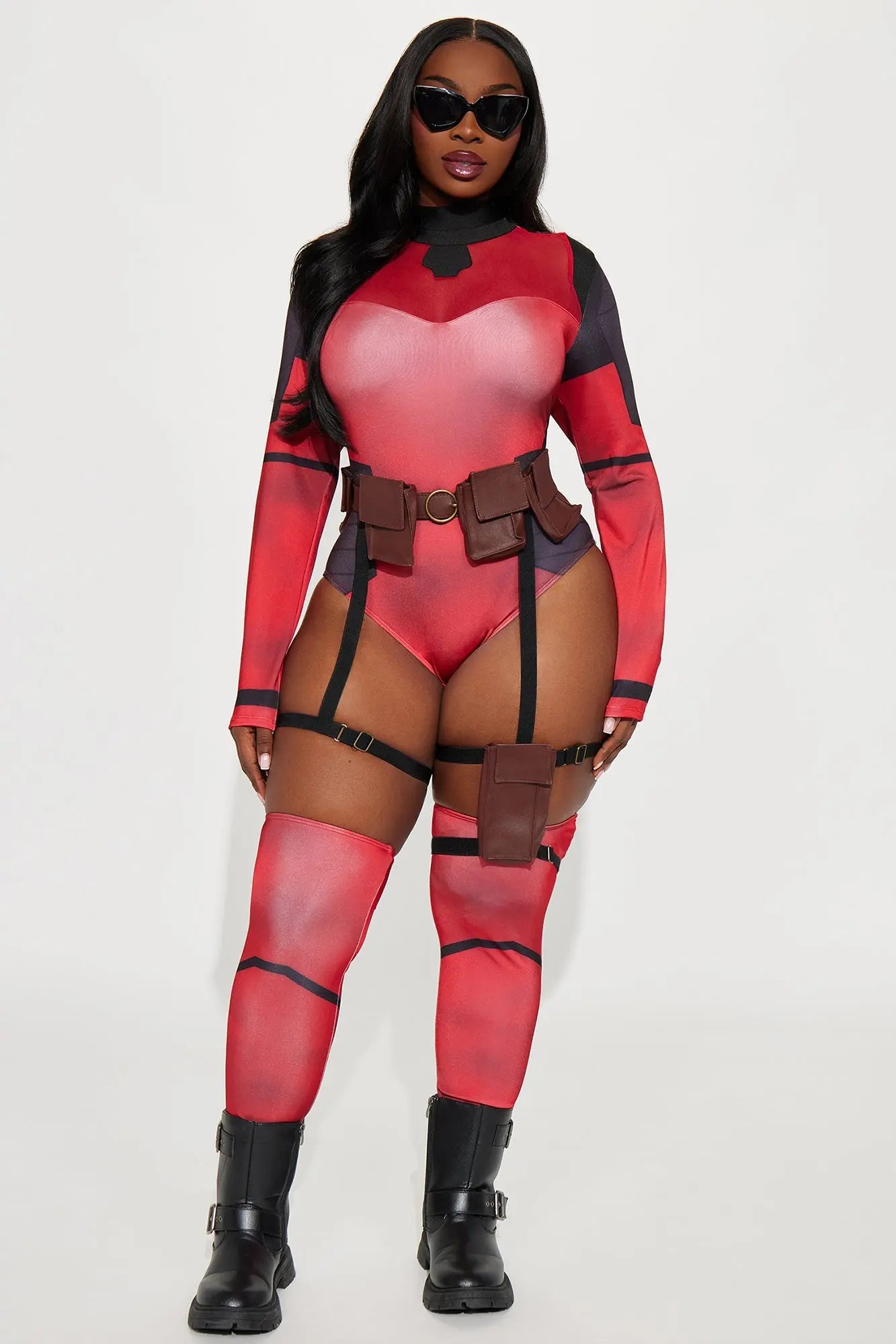 Immortal Attraction 4 Piece Costume Set - Red/combo 
