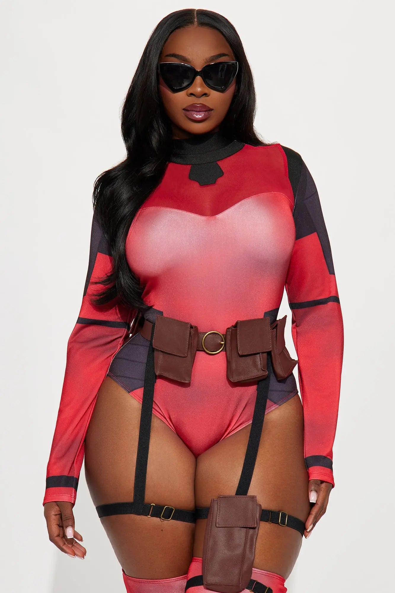 Immortal Attraction 4 Piece Costume Set - Red/combo 
