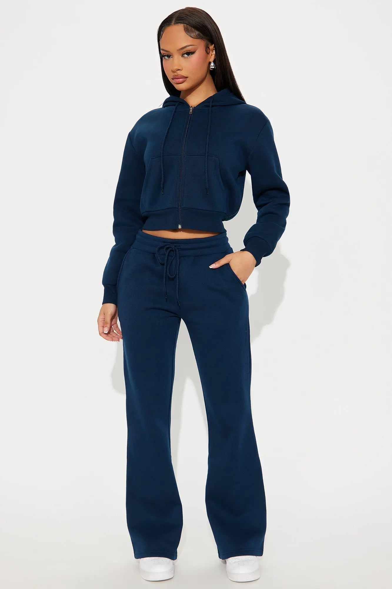 Candice Petite Lounge Flare Pant - Navy 