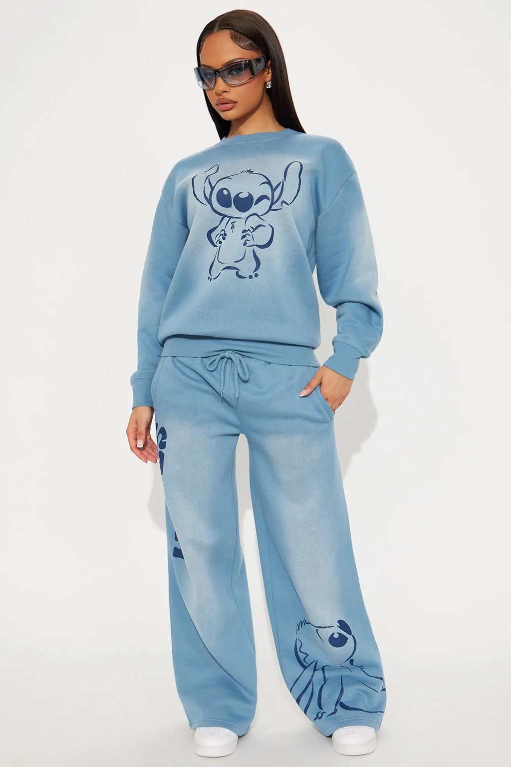 Lilo & Stitch Ohana Washed Fleece Pants - Blue Wash 