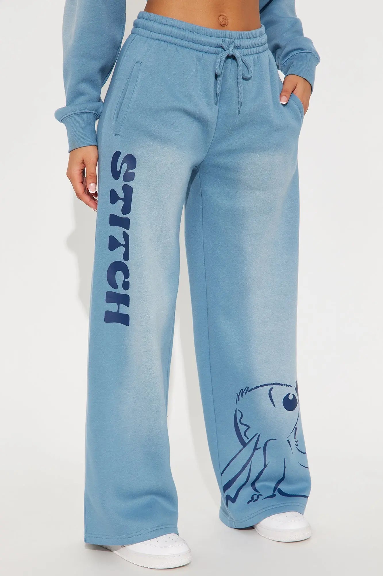 Lilo & Stitch Ohana Washed Fleece Pants - Blue Wash 