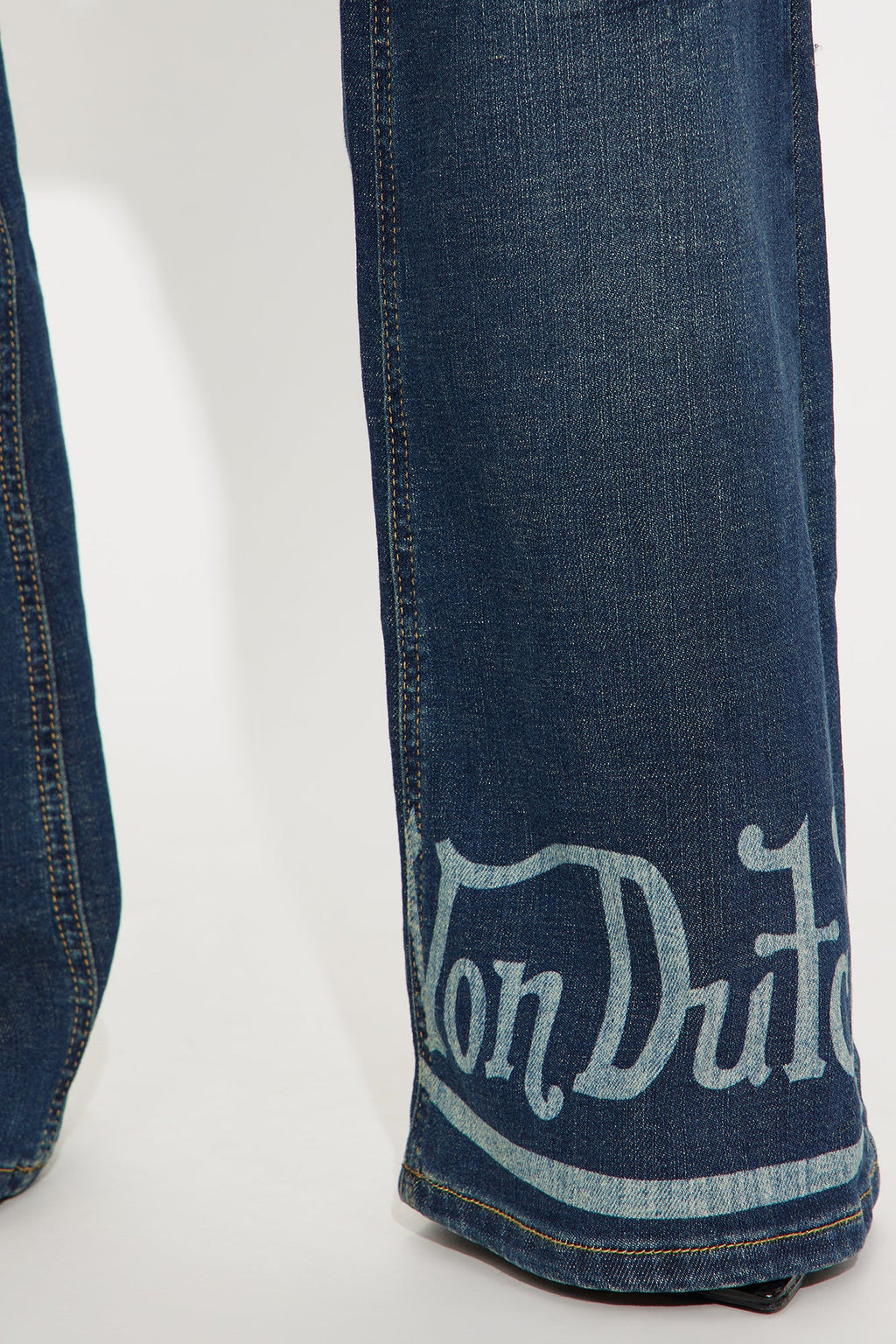 Von Dutch Tinted Low Rise Flare Jeans - Vintage Wash