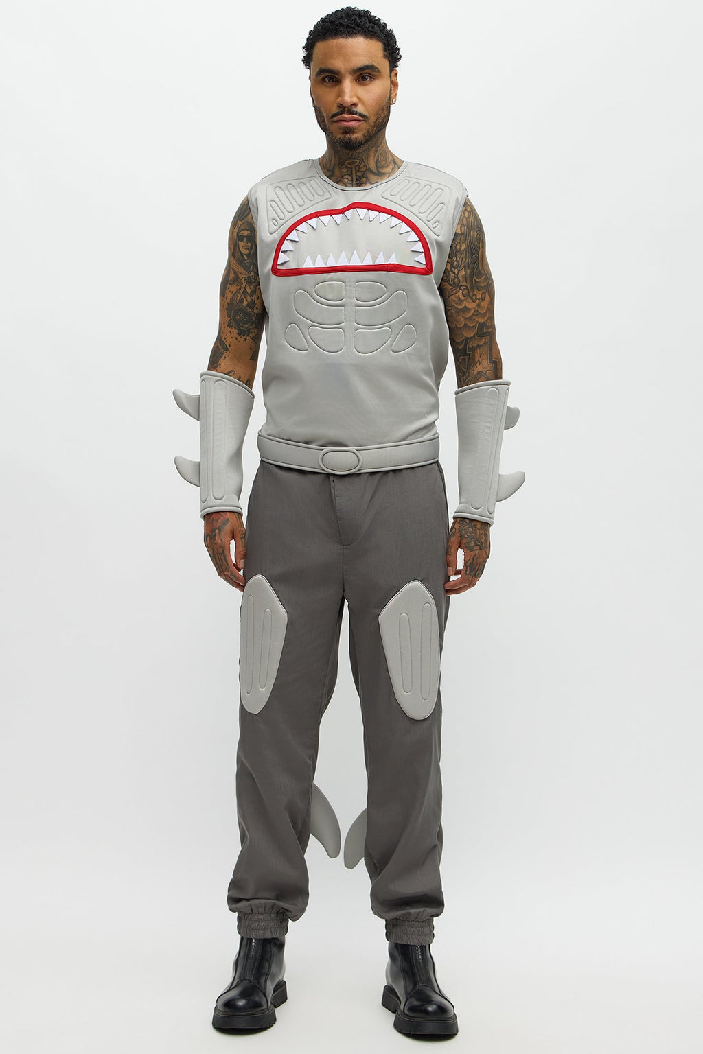 Shark Attack 4 Piece Costume Set - Grey