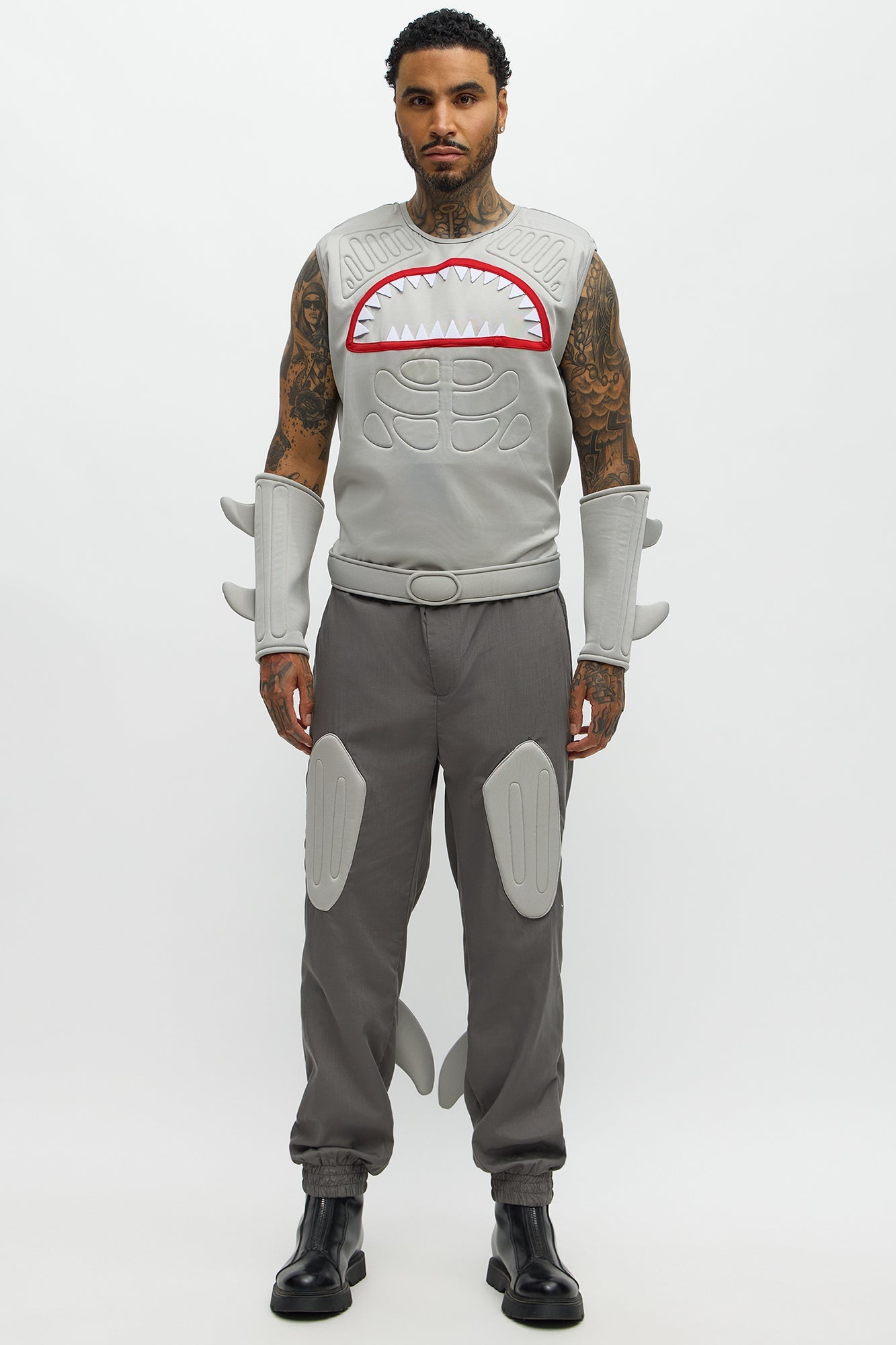 Shark Attack 4 Piece Costume Set - Grey
