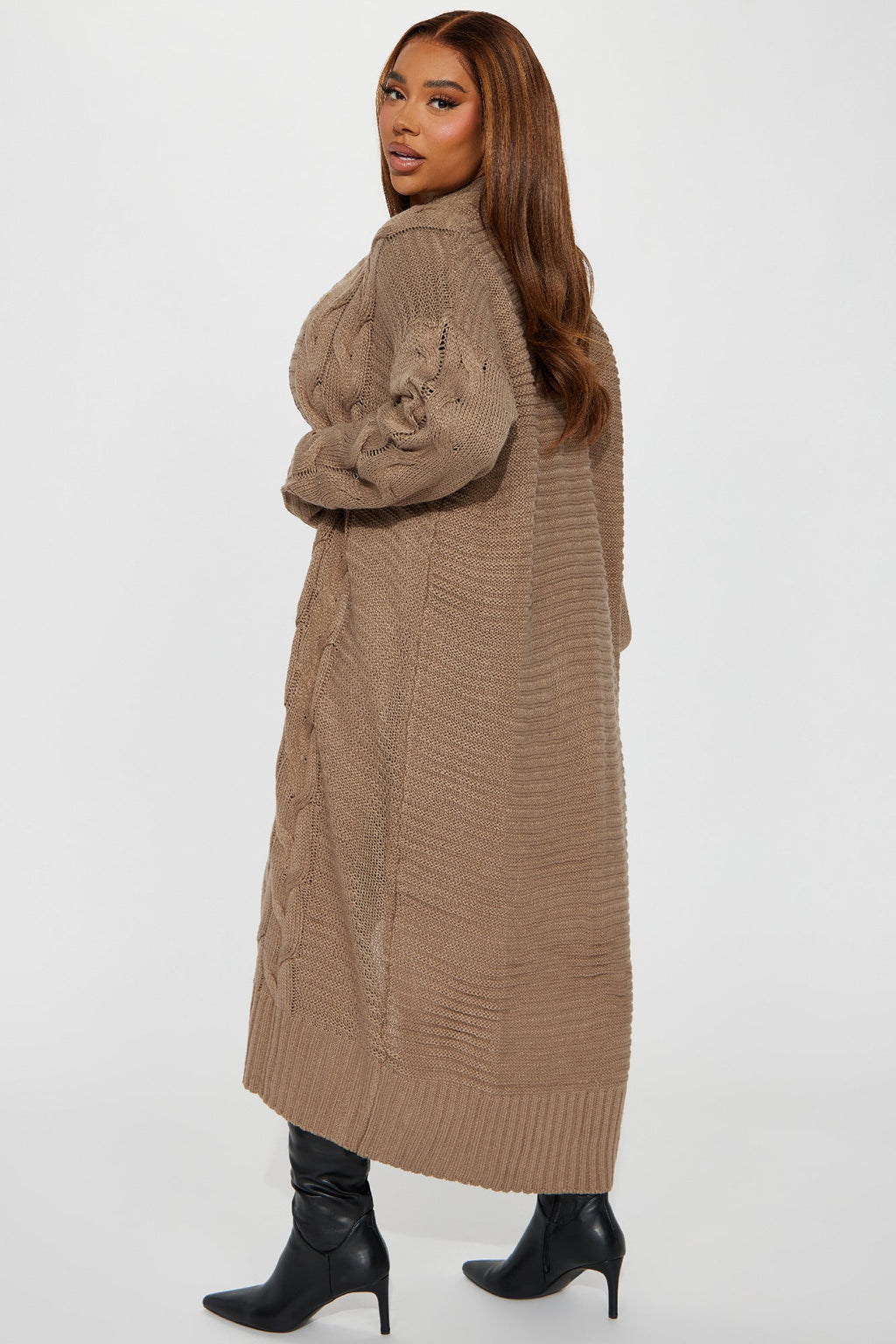 Aneria Long Cardigan - Taupe