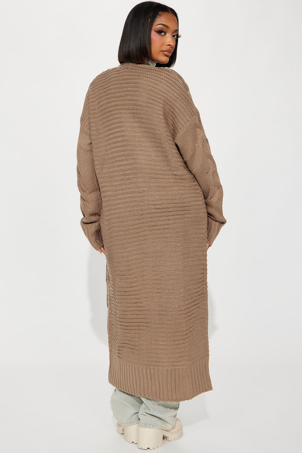 Aneria Long Cardigan - Taupe