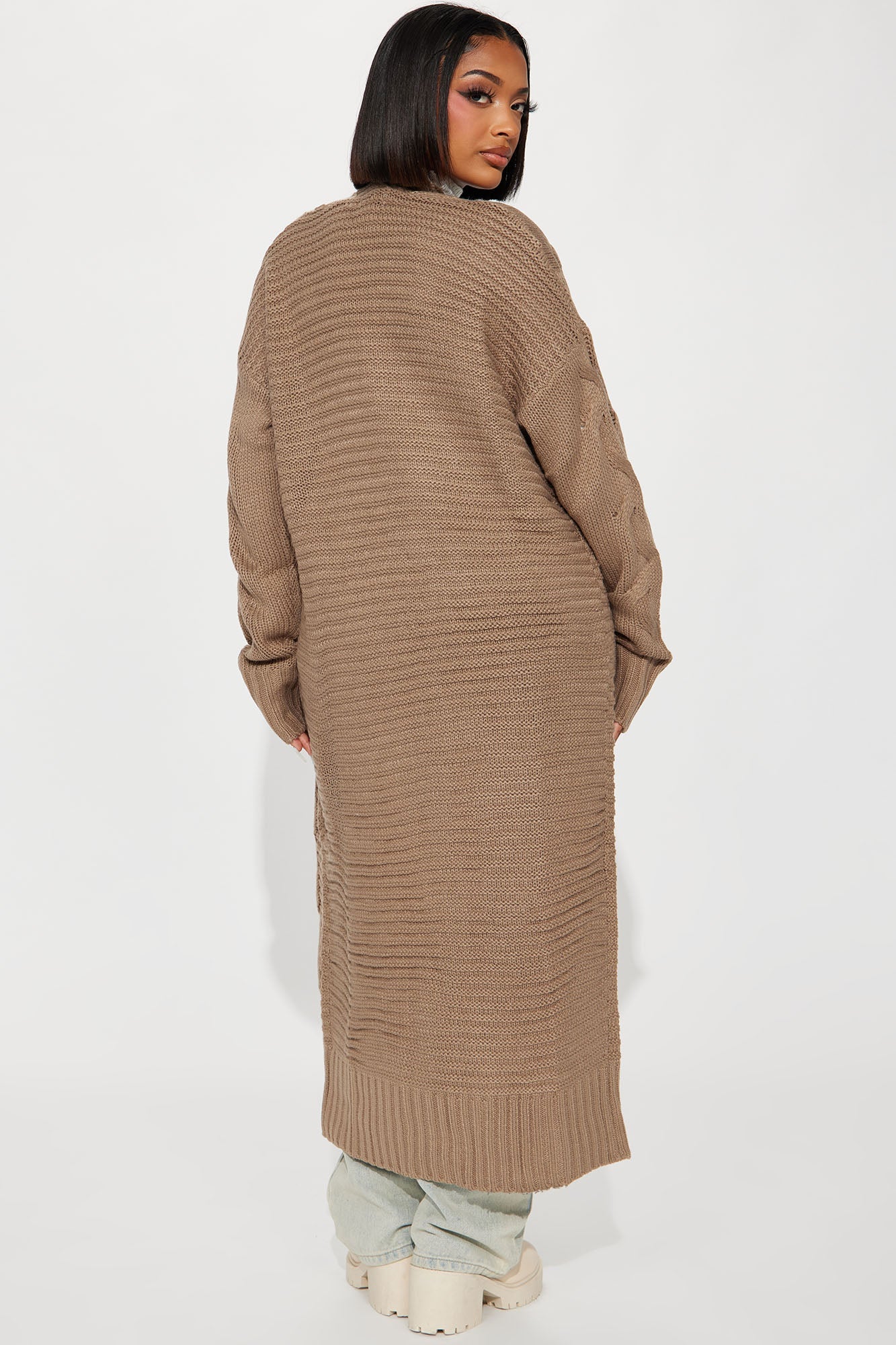 Aneria Long Cardigan - Taupe
