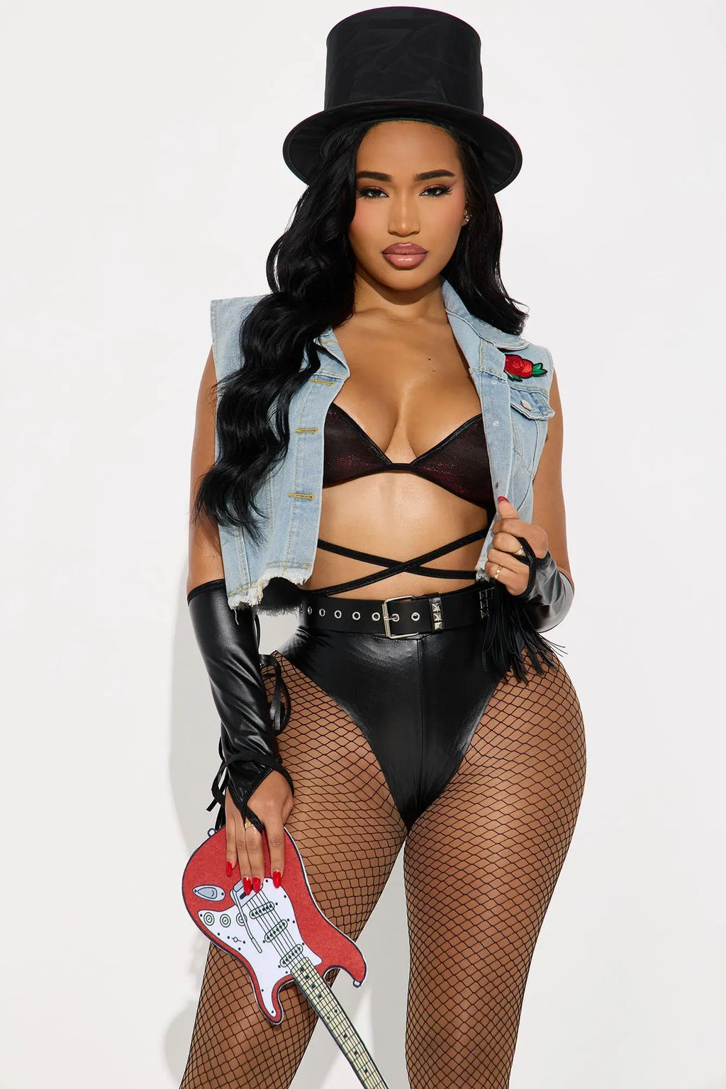 Guitar Rebel 7 Piece Costume Set - Black/combo 
