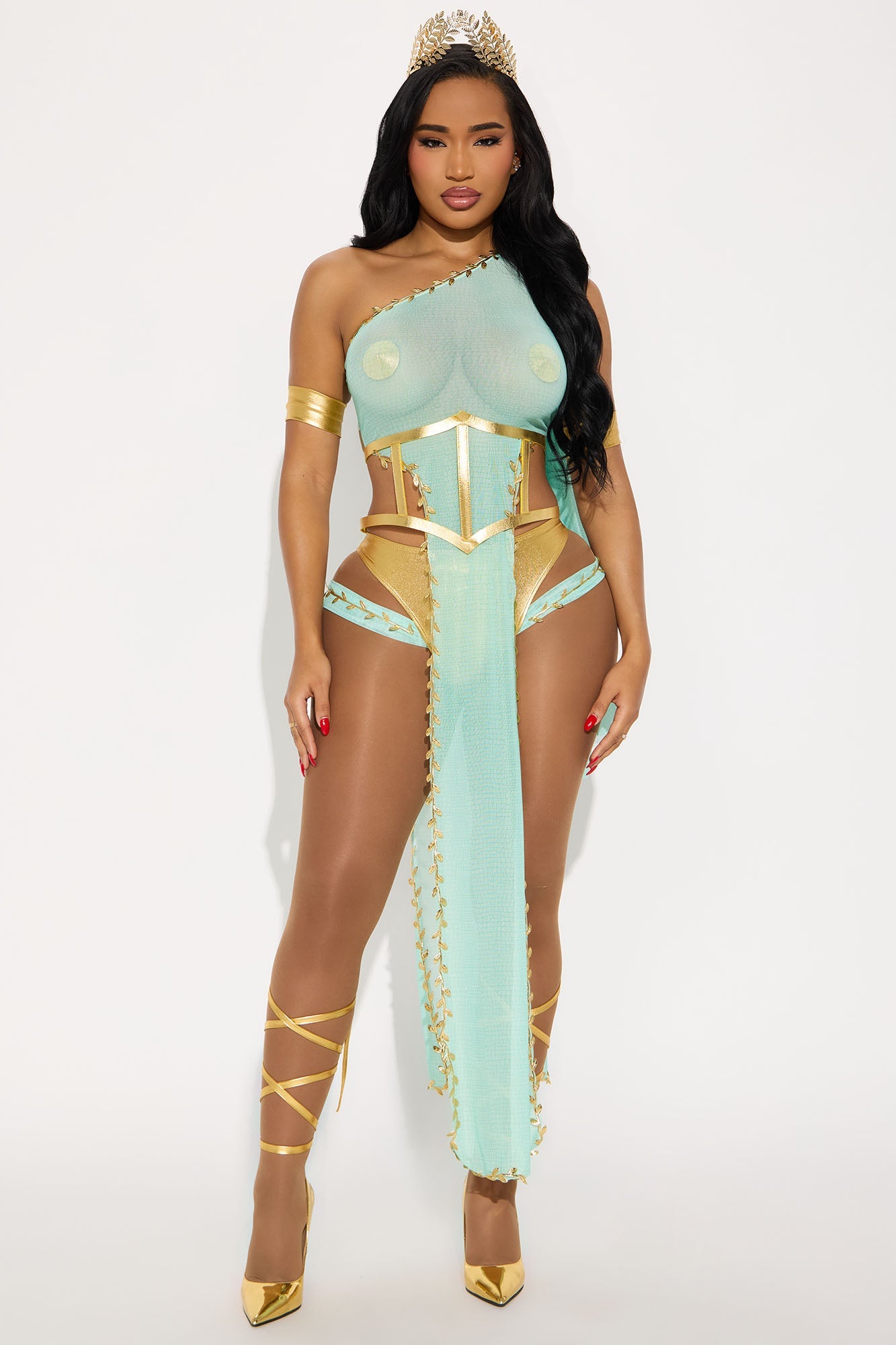 Grecian Goddess 7 Piece Costume Set - Mint