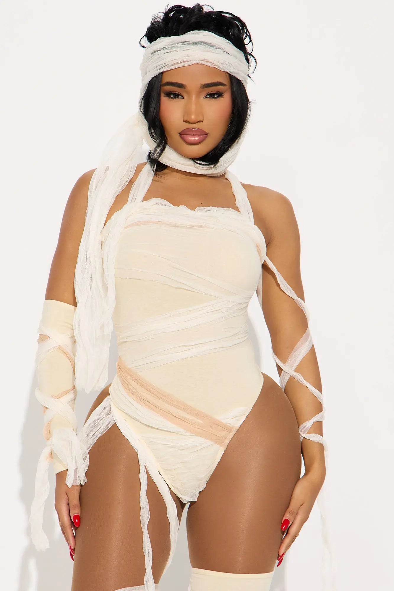 Pharaoh's Mummy 4 Piece Costume Set - White 