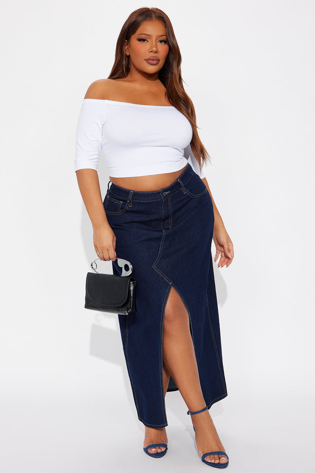 Lone Pine Denim Maxi Skirt - Rinse Blue Wash