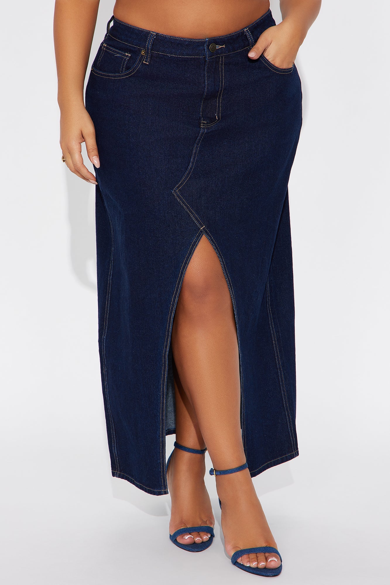 Lone Pine Denim Maxi Skirt - Rinse Blue Wash