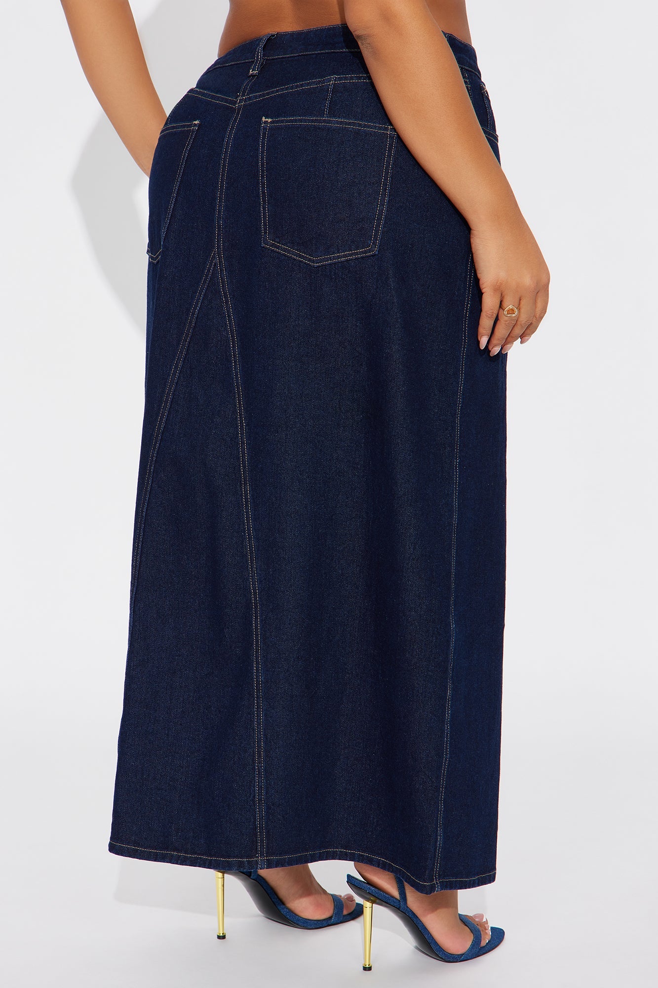 Lone Pine Denim Maxi Skirt - Rinse Blue Wash