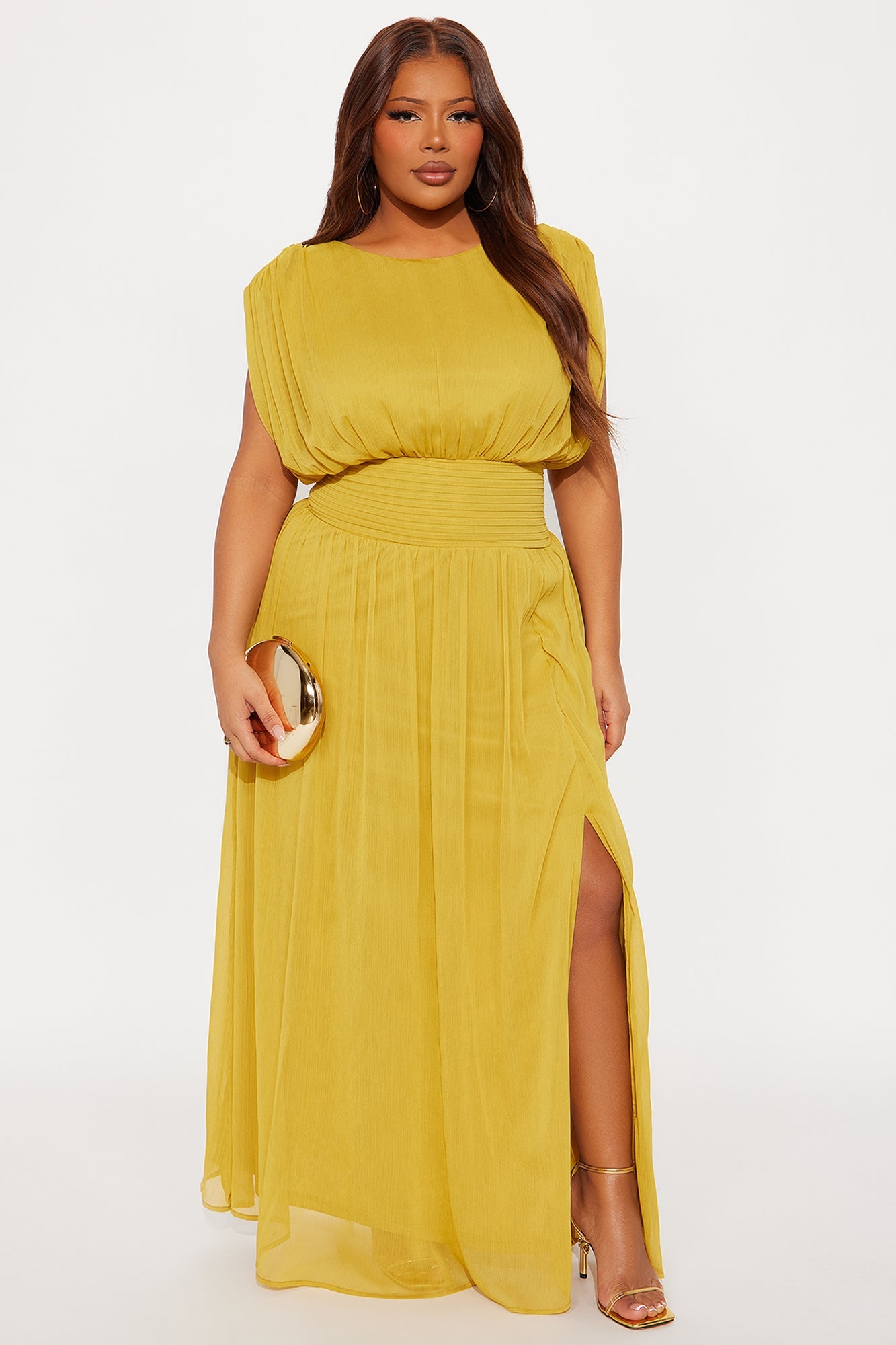 Neveah Chiffon Maxi Dress - Chartreuse