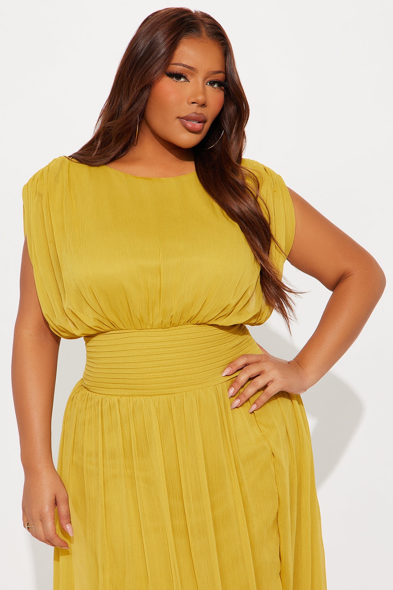 Neveah Chiffon Maxi Dress - Chartreuse